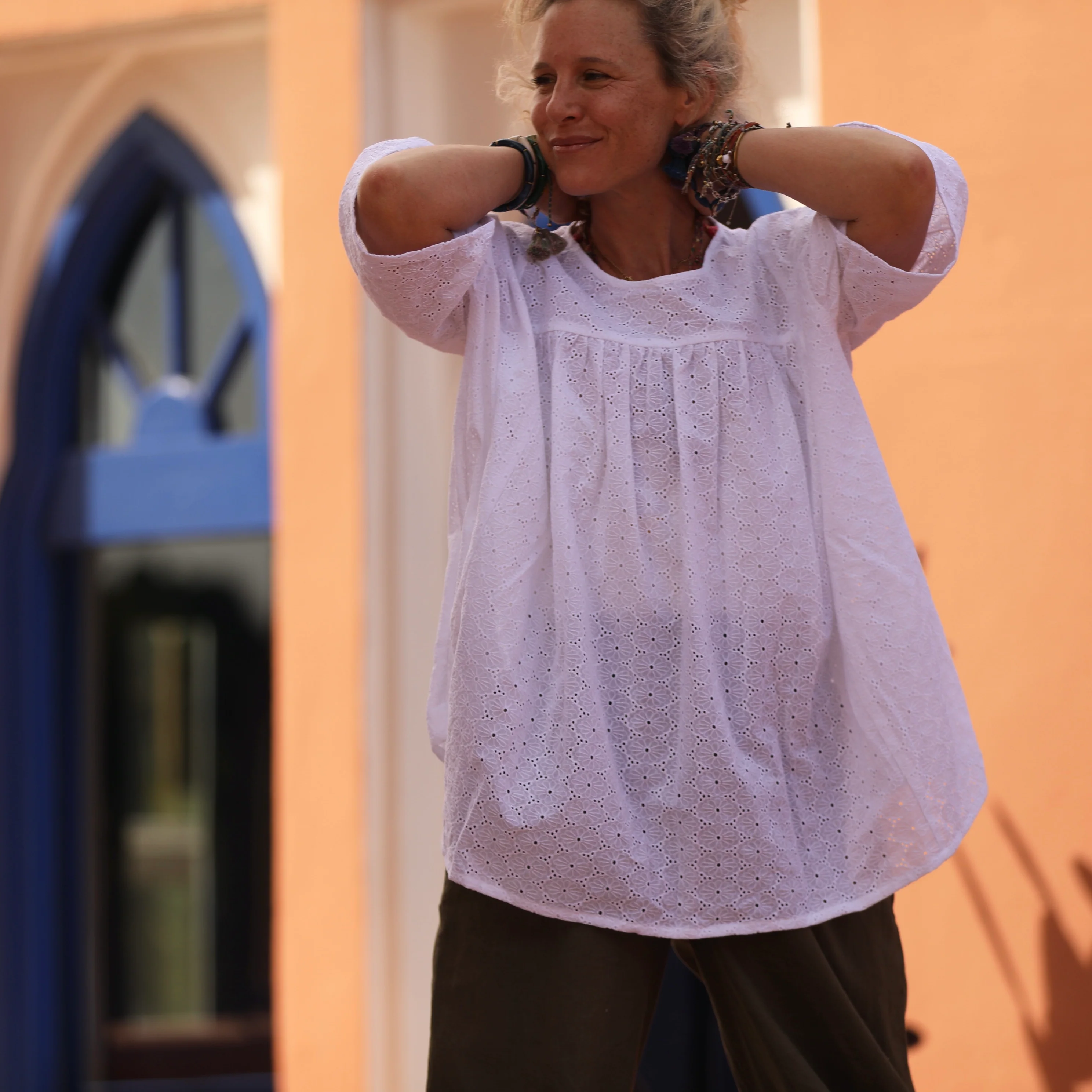 Blouse Léopoldine - broderie paquerette blanche - Image 6