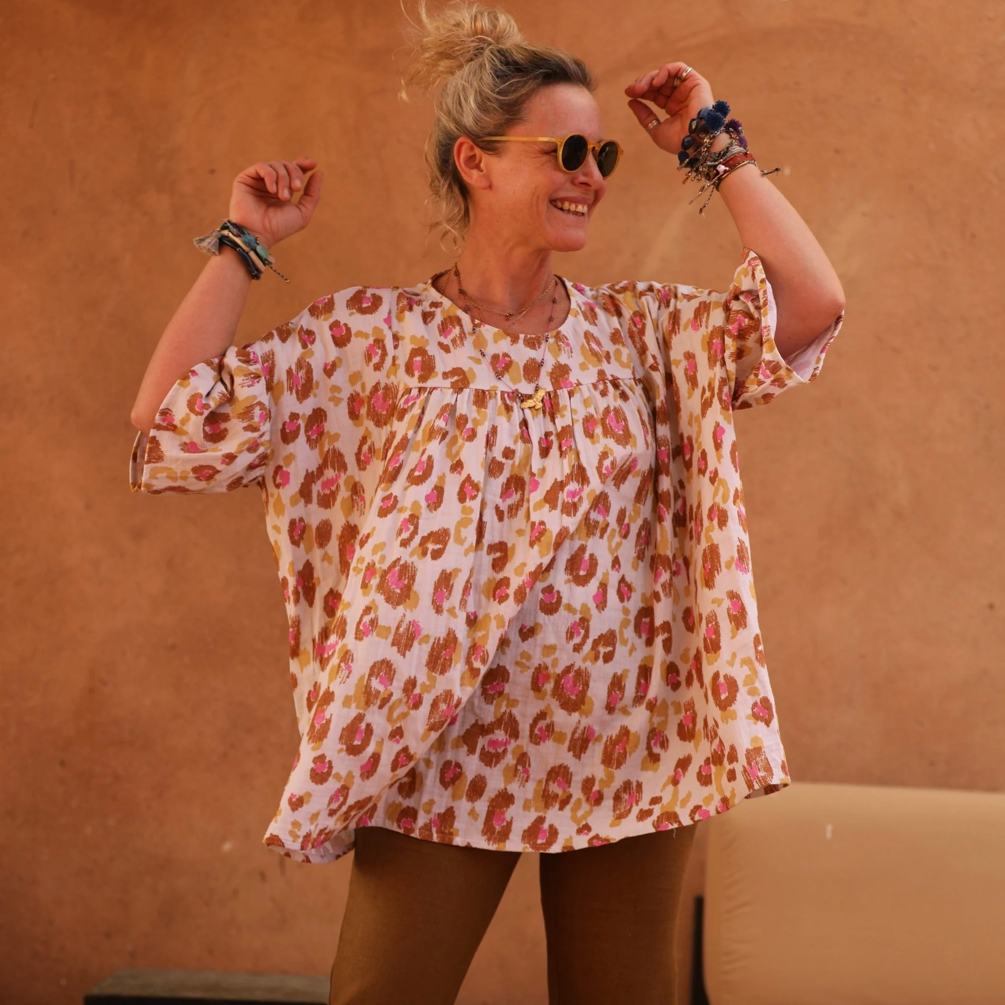 Blouse Léopoldine - double gaze de coton Instinct Rosé