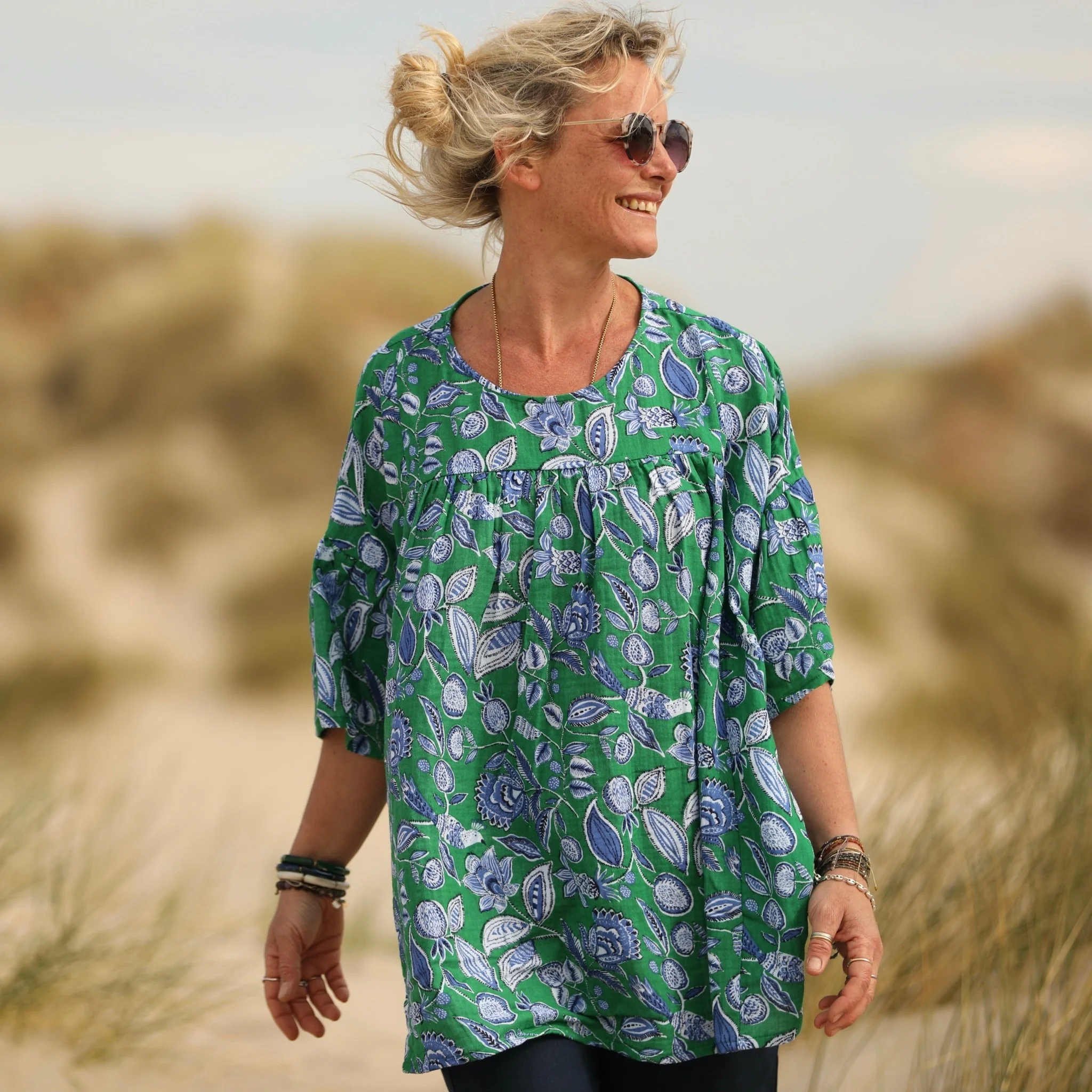 Blouse Léopoldine - double gaze de coton Nature enchantée