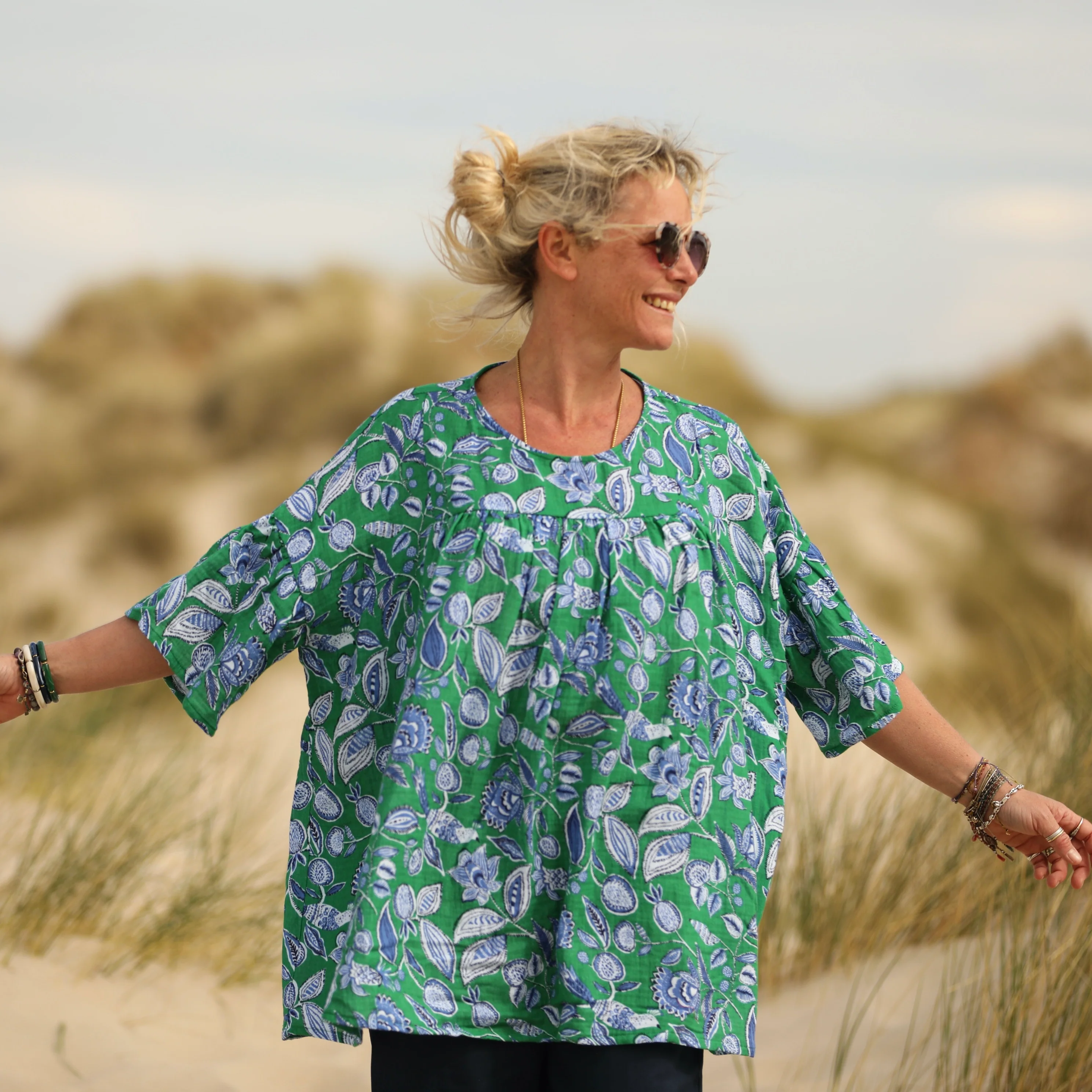 Blouse Léopoldine - double gaze de coton Nature enchantée - Image 4