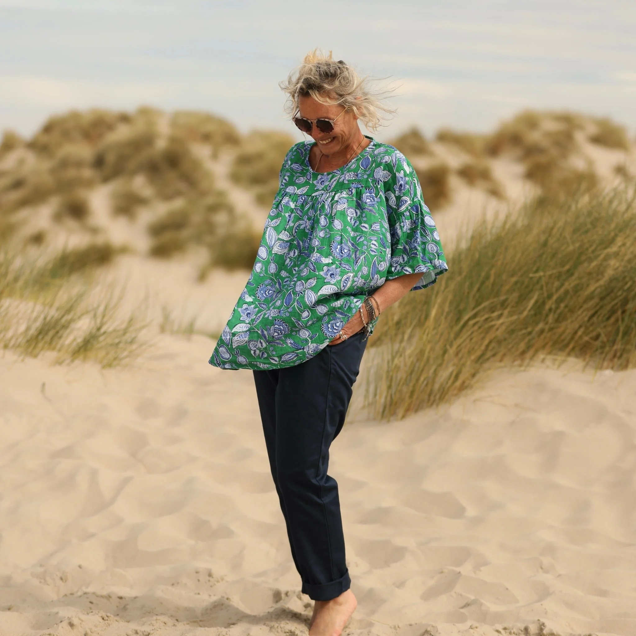 Blouse Léopoldine - double gaze de coton Nature enchantée - Image 5
