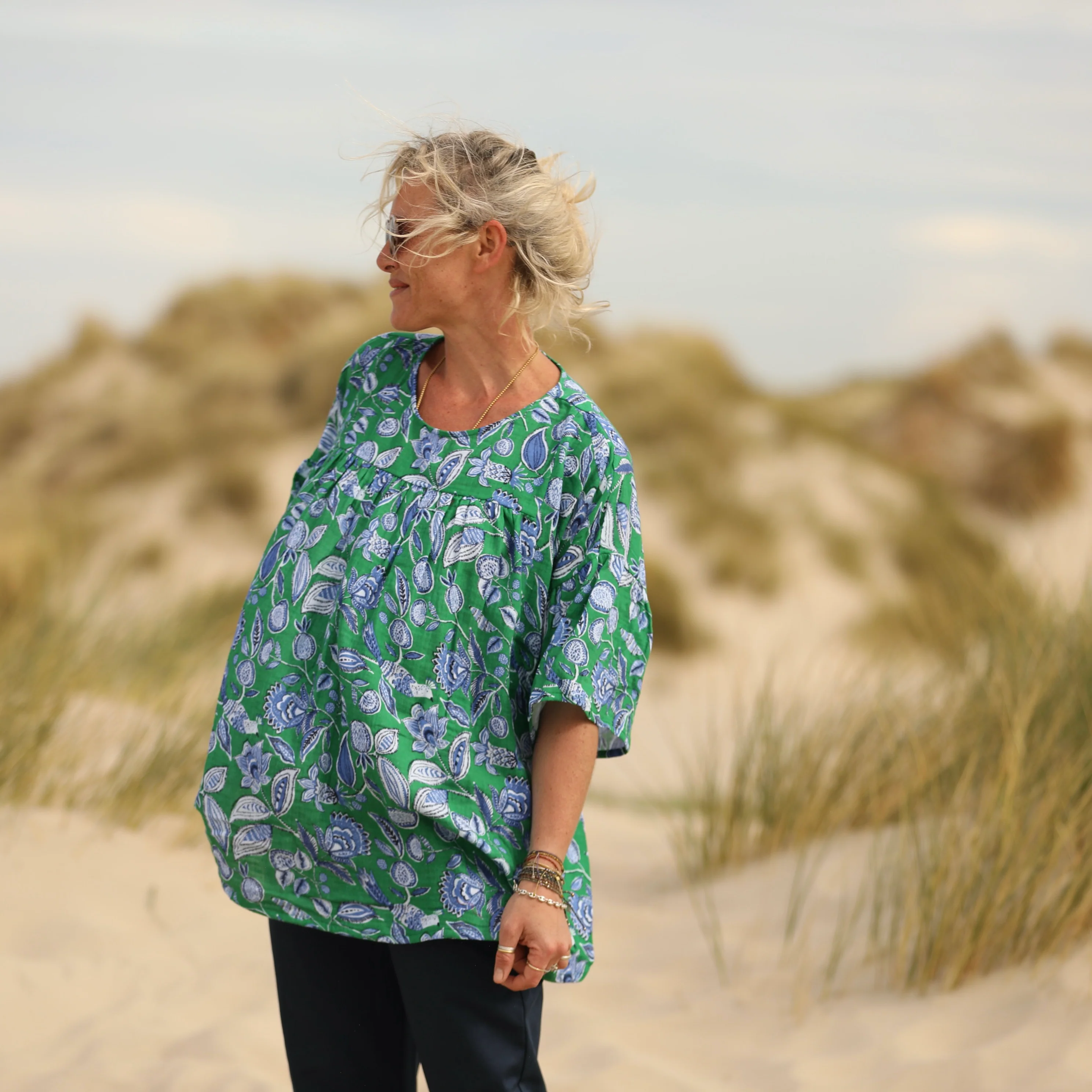 Blouse Léopoldine - double gaze de coton Nature enchantée - Image 6