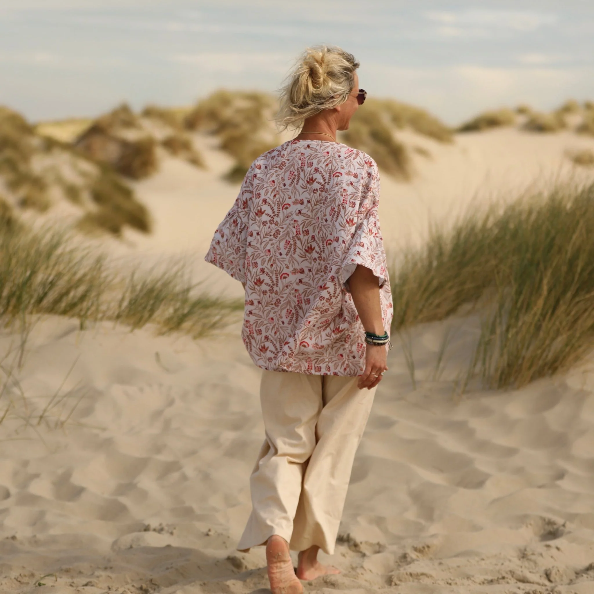 Blouse Léopoldine - double gaze de coton fleurs des marais - Image 3