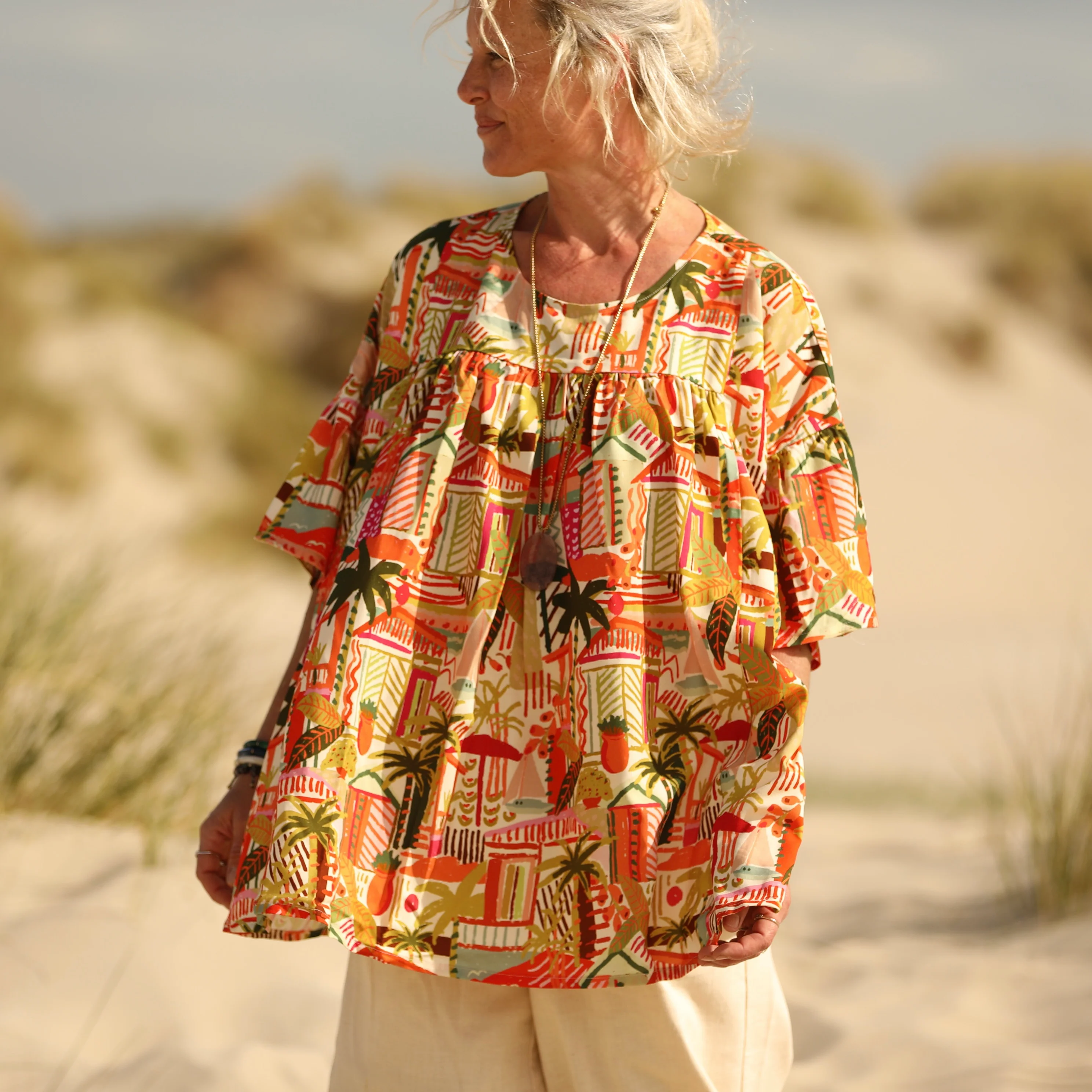Blouse Léopoldine - viscose Verdure tropicale
