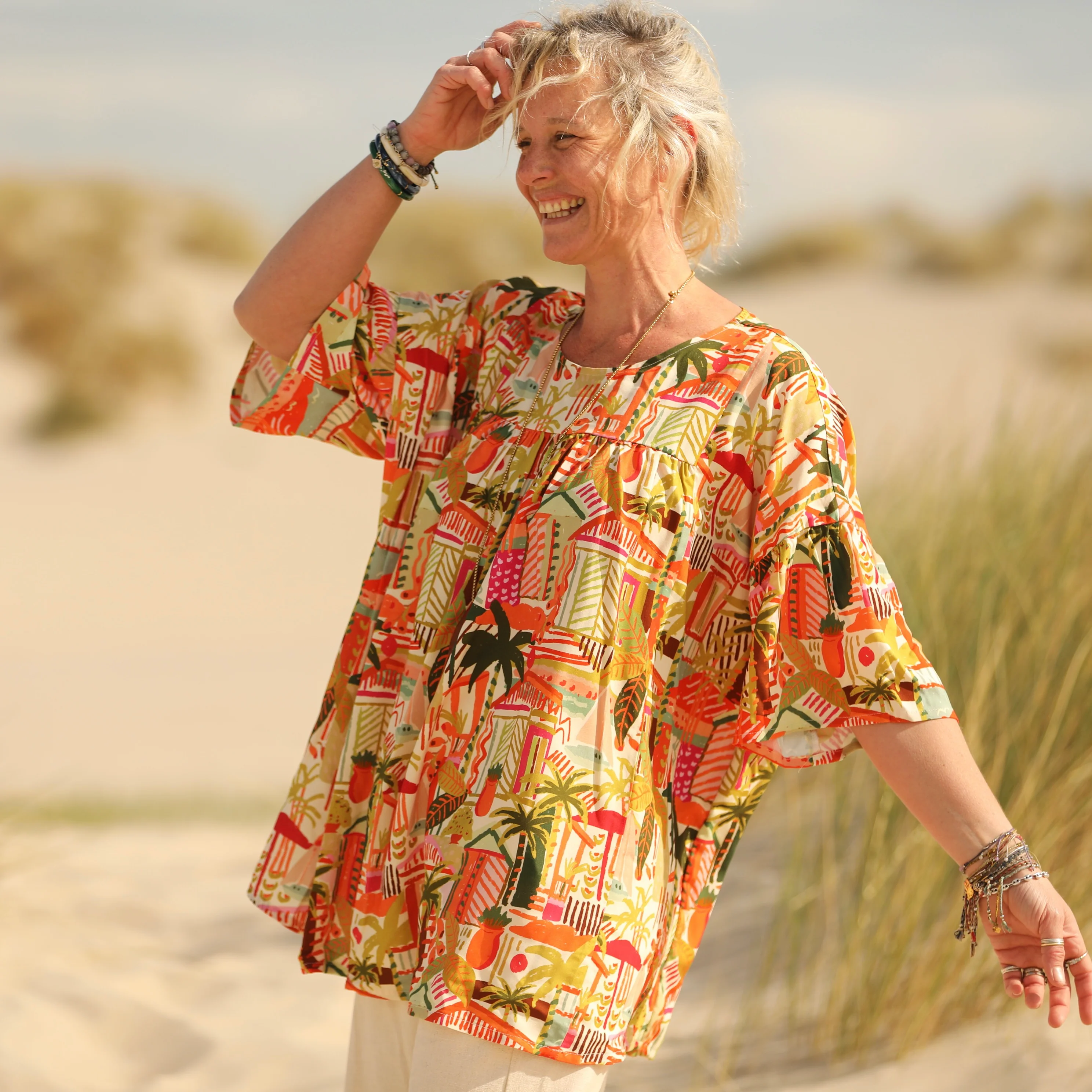 Blouse Léopoldine - viscose Verdure tropicale - Image 7