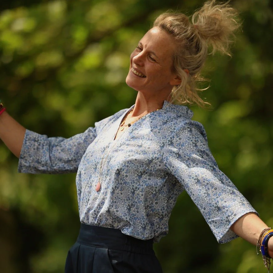 Blouse Madeleine – Coton Hortensia bleu - Image 8