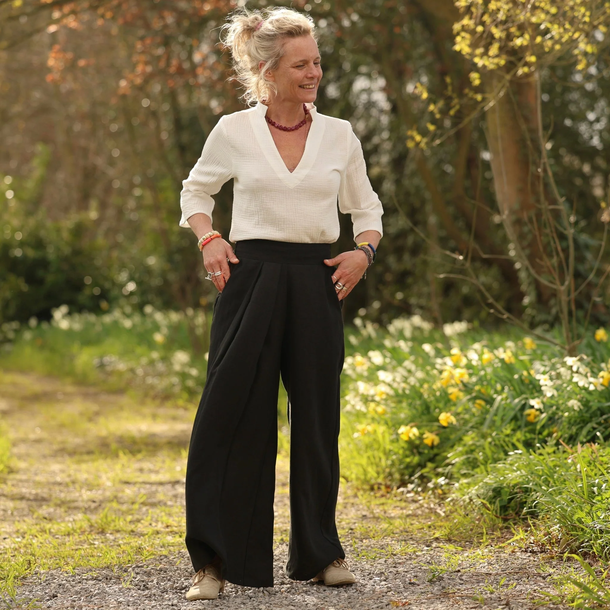 Blouse Madeleine – Double Gaze de Coton Blanc cassé - Image 11