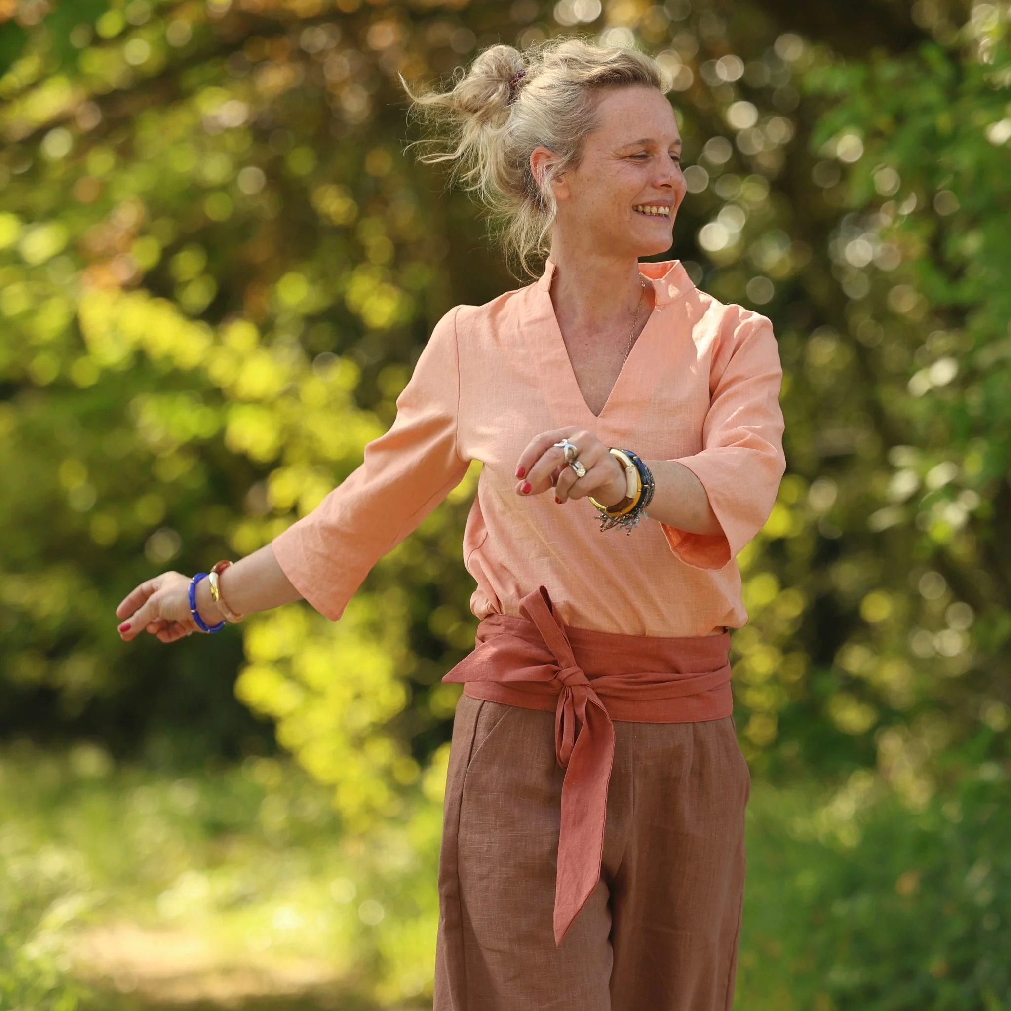 Blouse Madeleine – Lin Abricot - Image 12