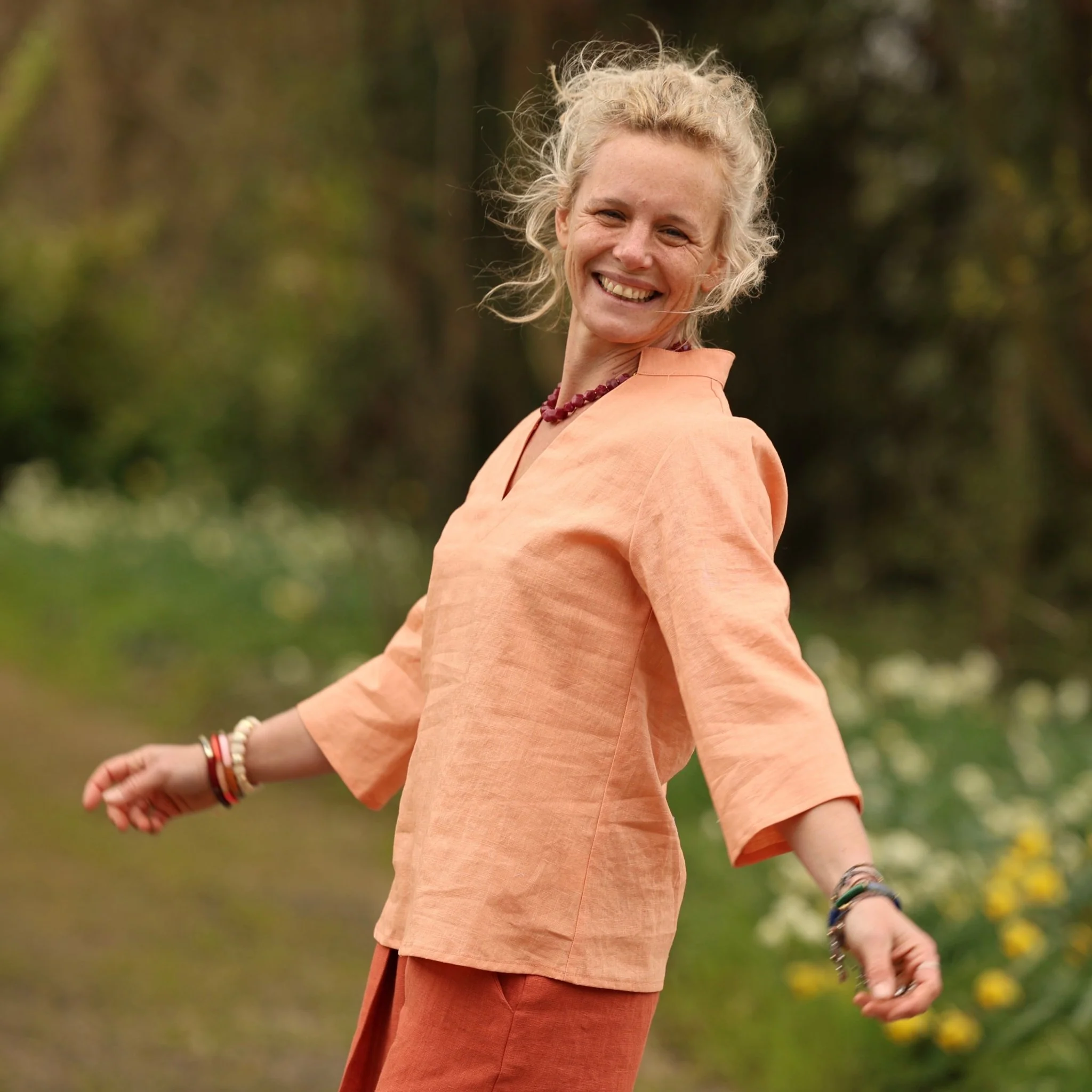 Blouse Madeleine – Lin Abricot - Image 15