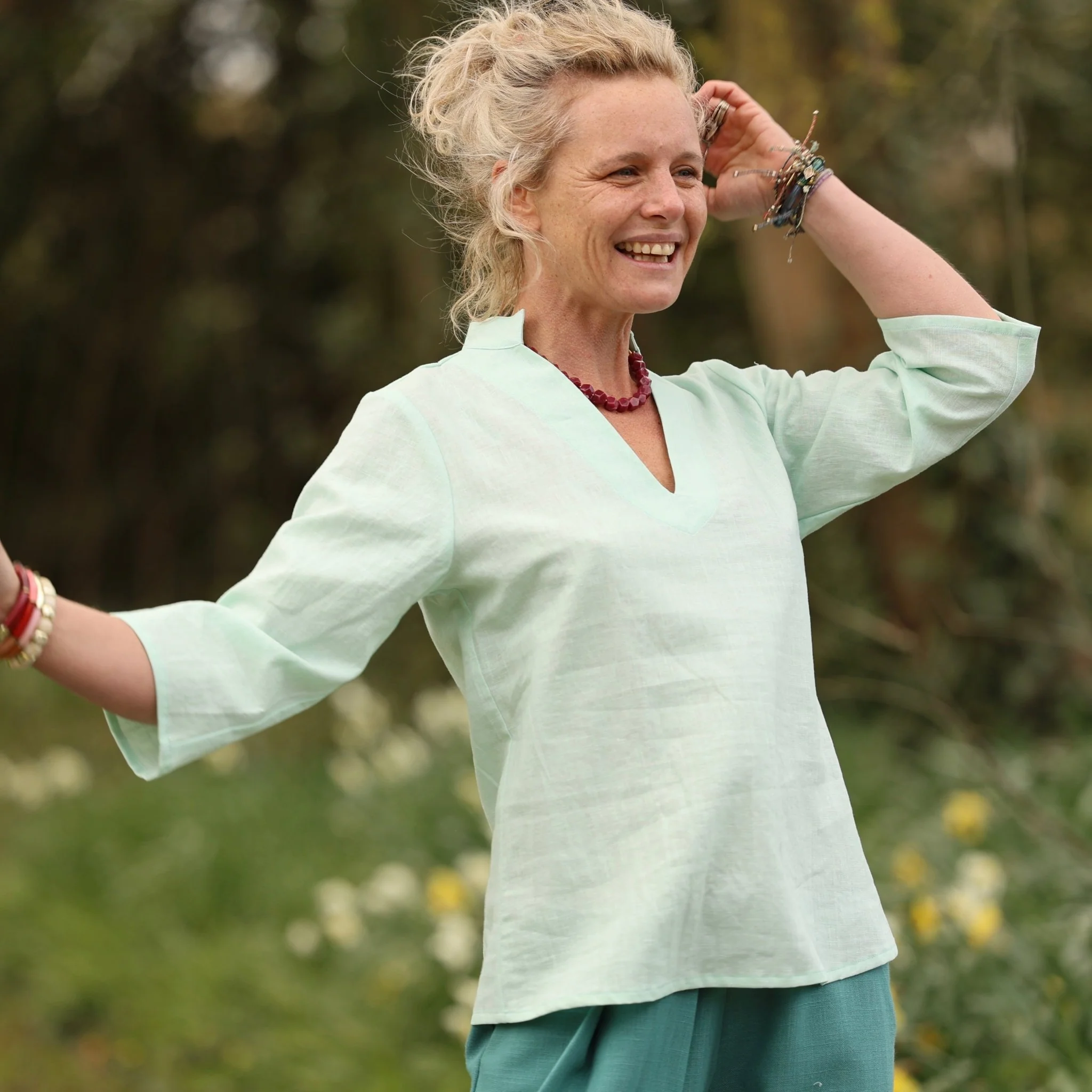 Blouse Madeleine – Lin Vert Pep’s - Image 4
