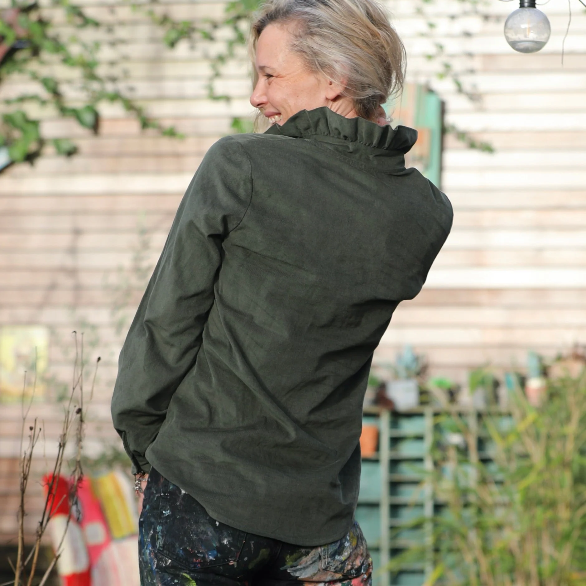 Blouse Marthe -  Velours kaki - Image 3