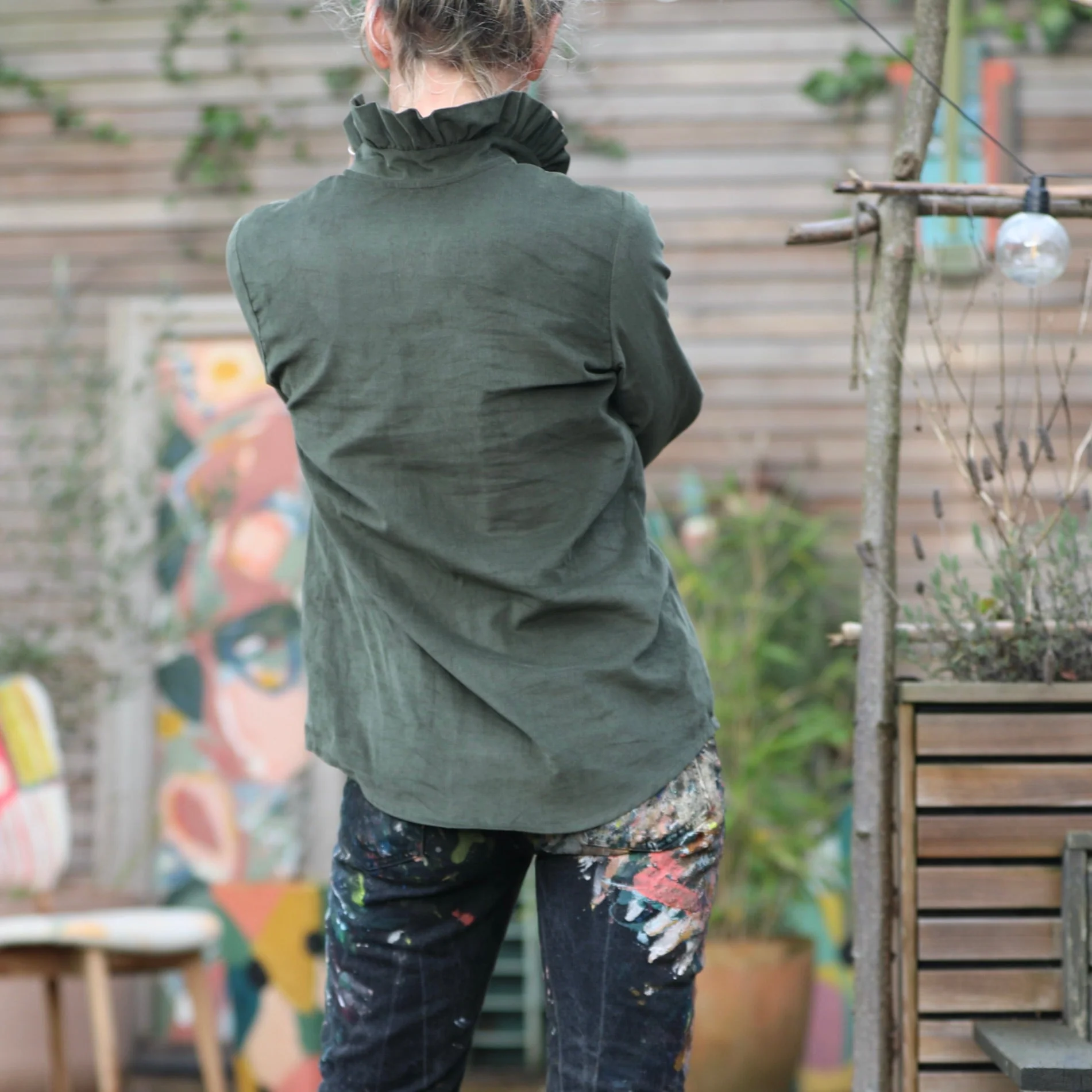 Blouse Marthe -  Velours kaki - Image 7