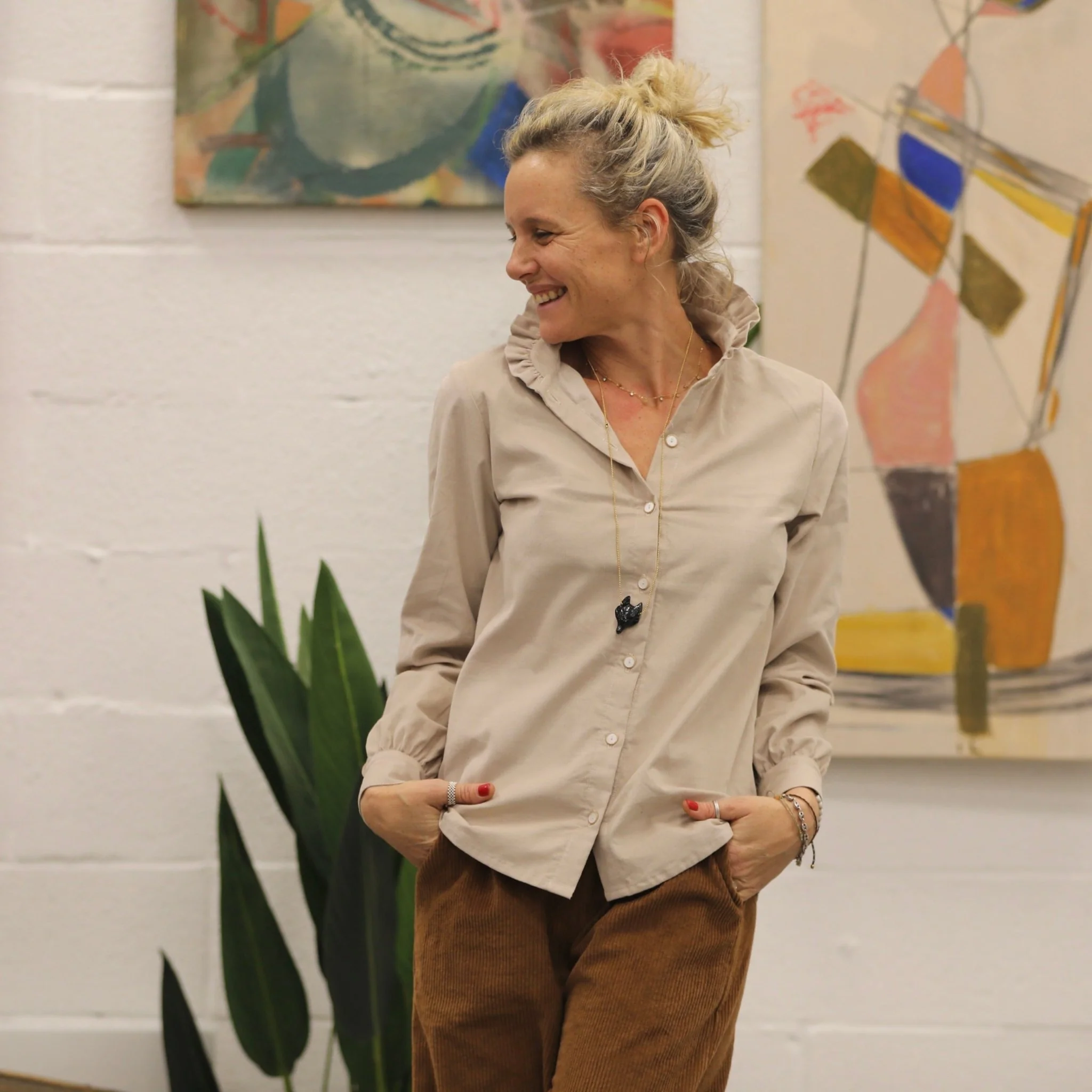 Blouse Marthe -  Velours sable - Image 2
