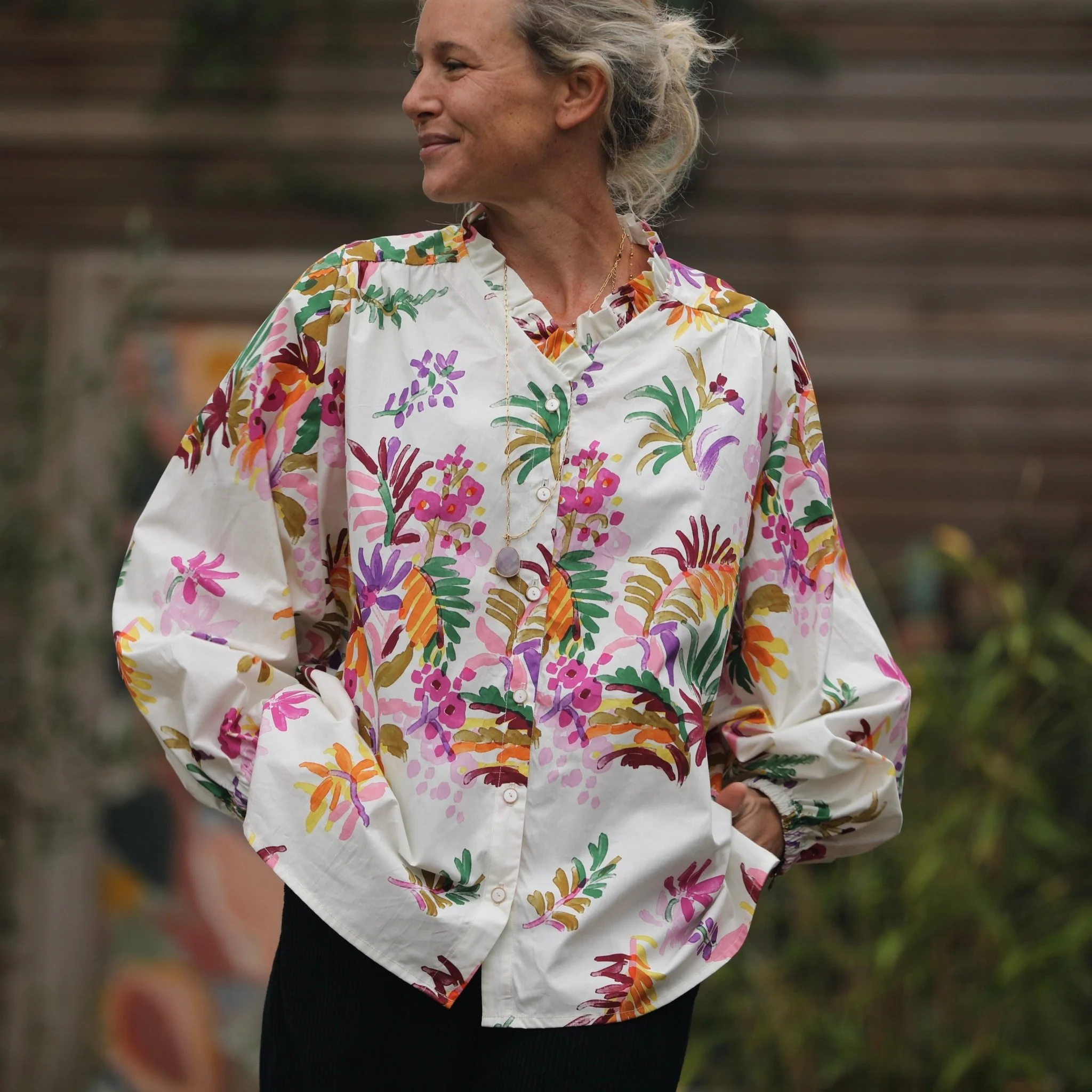 Blouse Miléna - popeline de coton Floraison - Image 4