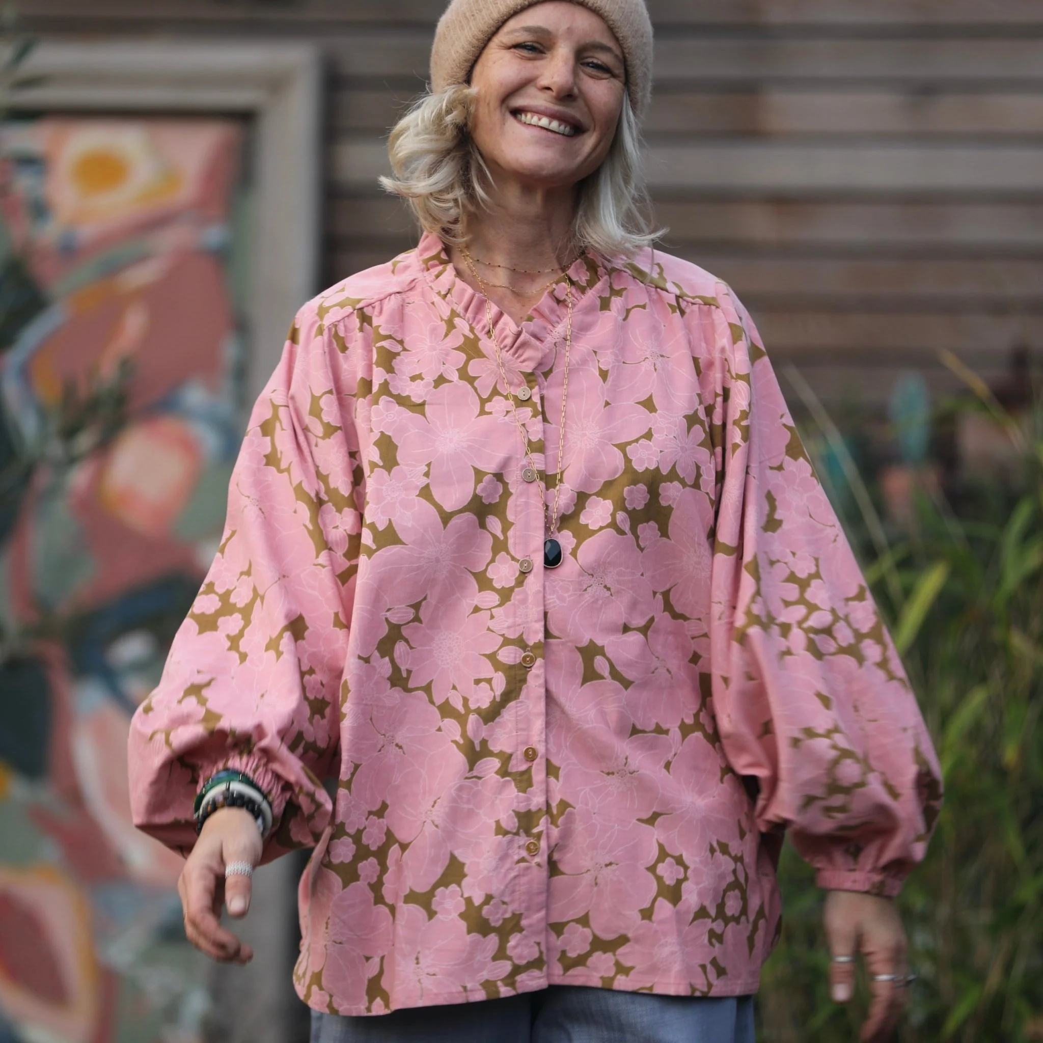 Blouse Miléna -  velours milleraies Sakura - Image 5