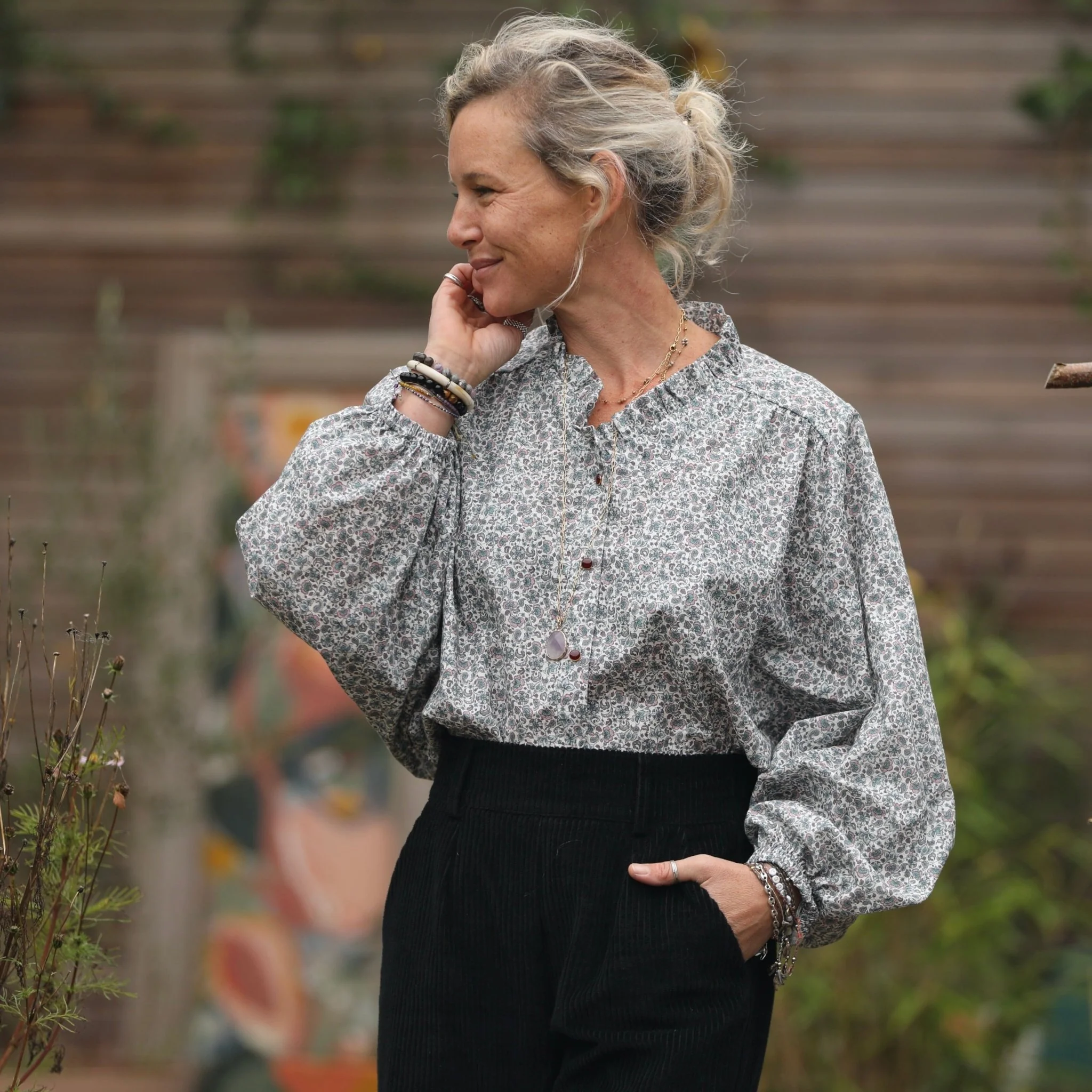 Blouse Miléna - voile de coton Brume Florale - Image 5