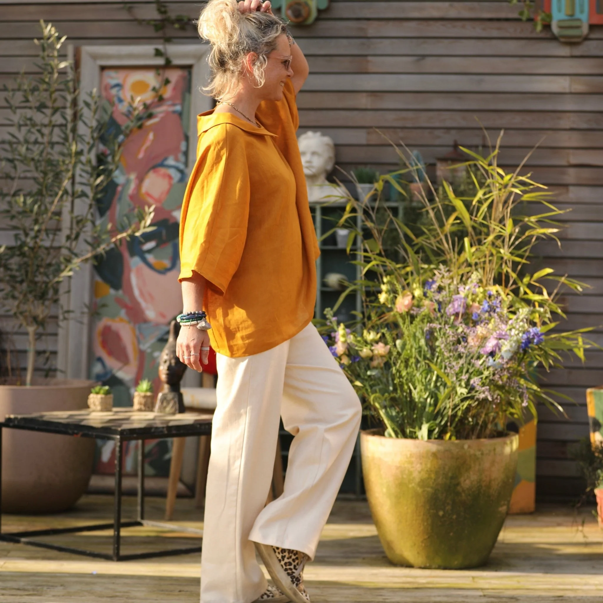Blouse Myriem - lin ocre - Image 7