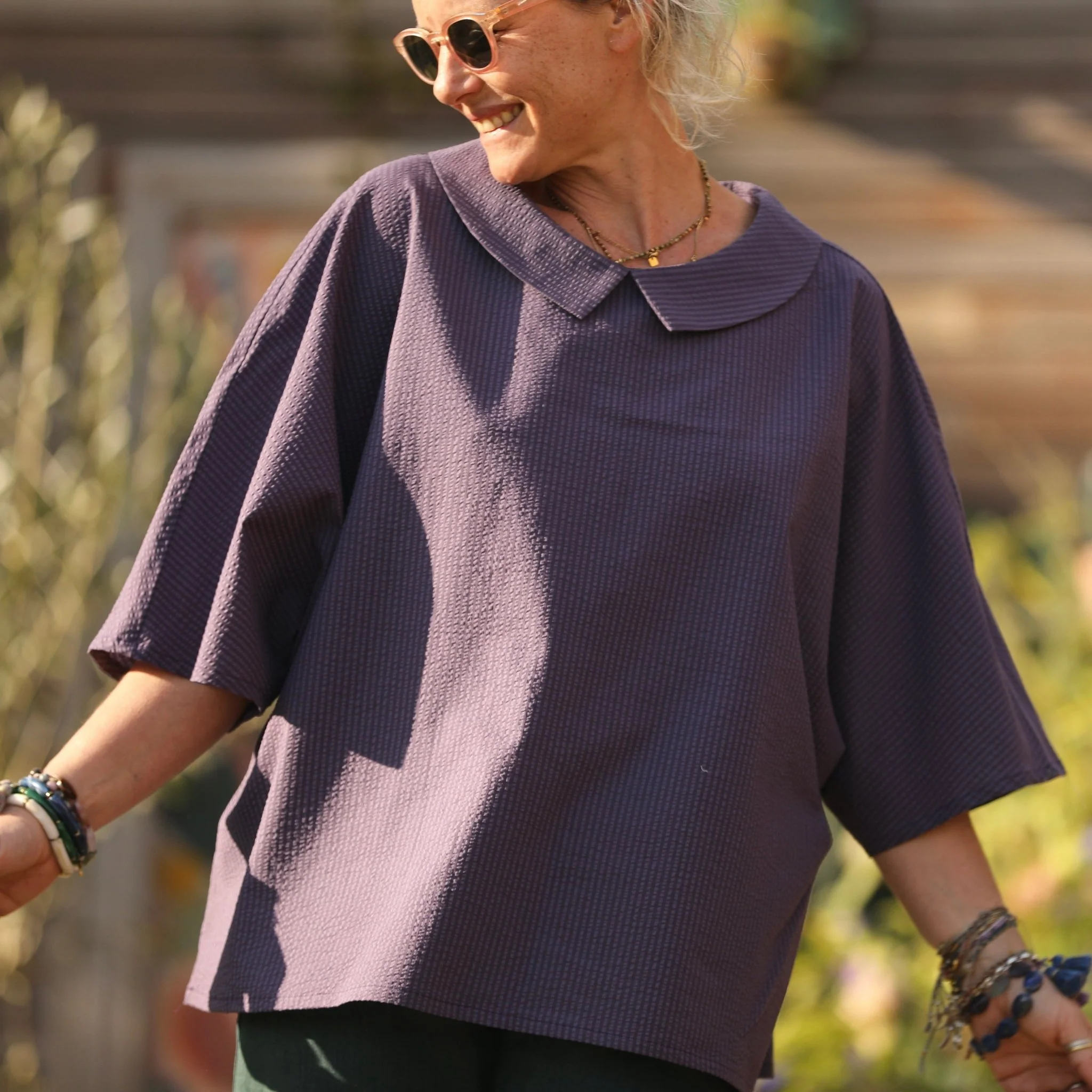 Blouse Myriem - seersucker prune - Image 4