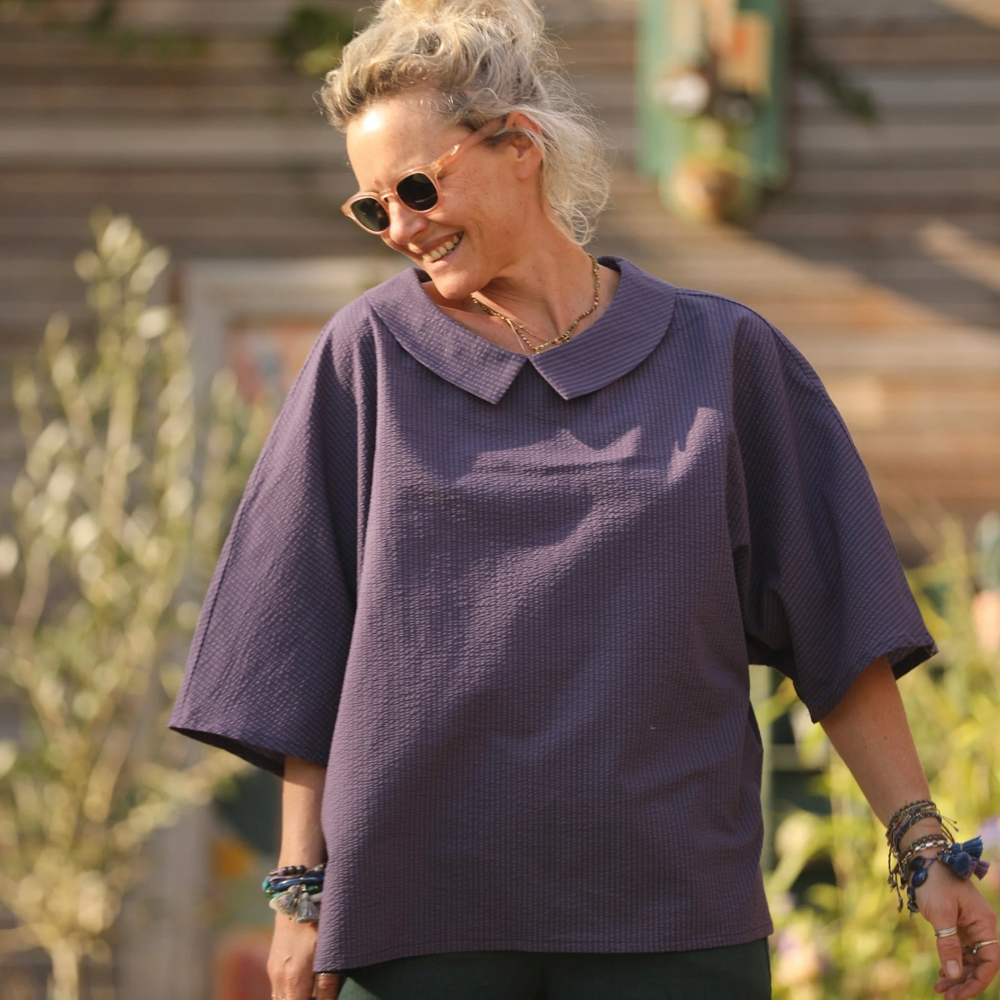 Blouse Myriem - seersucker prune - Image 5