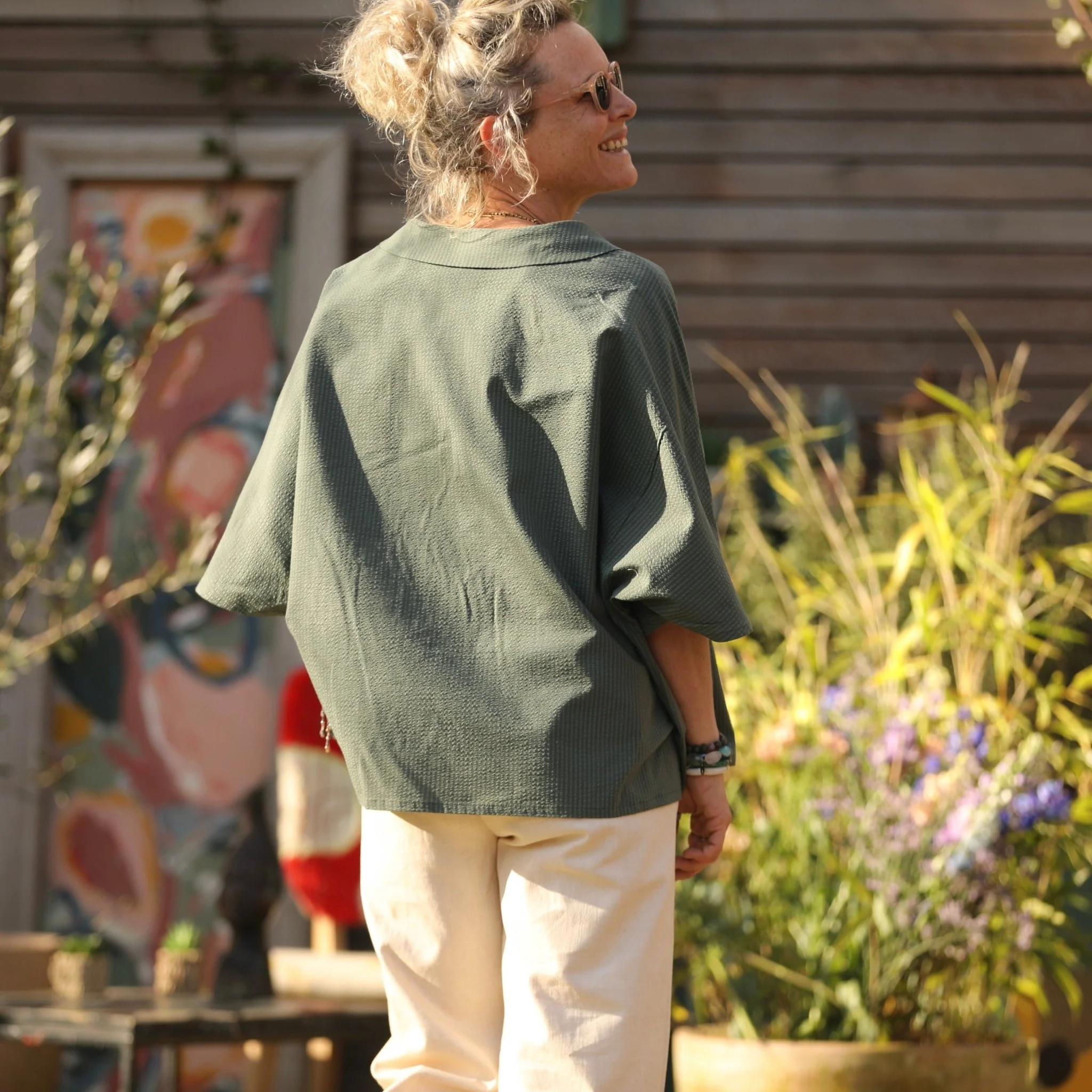 Blouse Myriem - seersucker vert cactus - Image 3