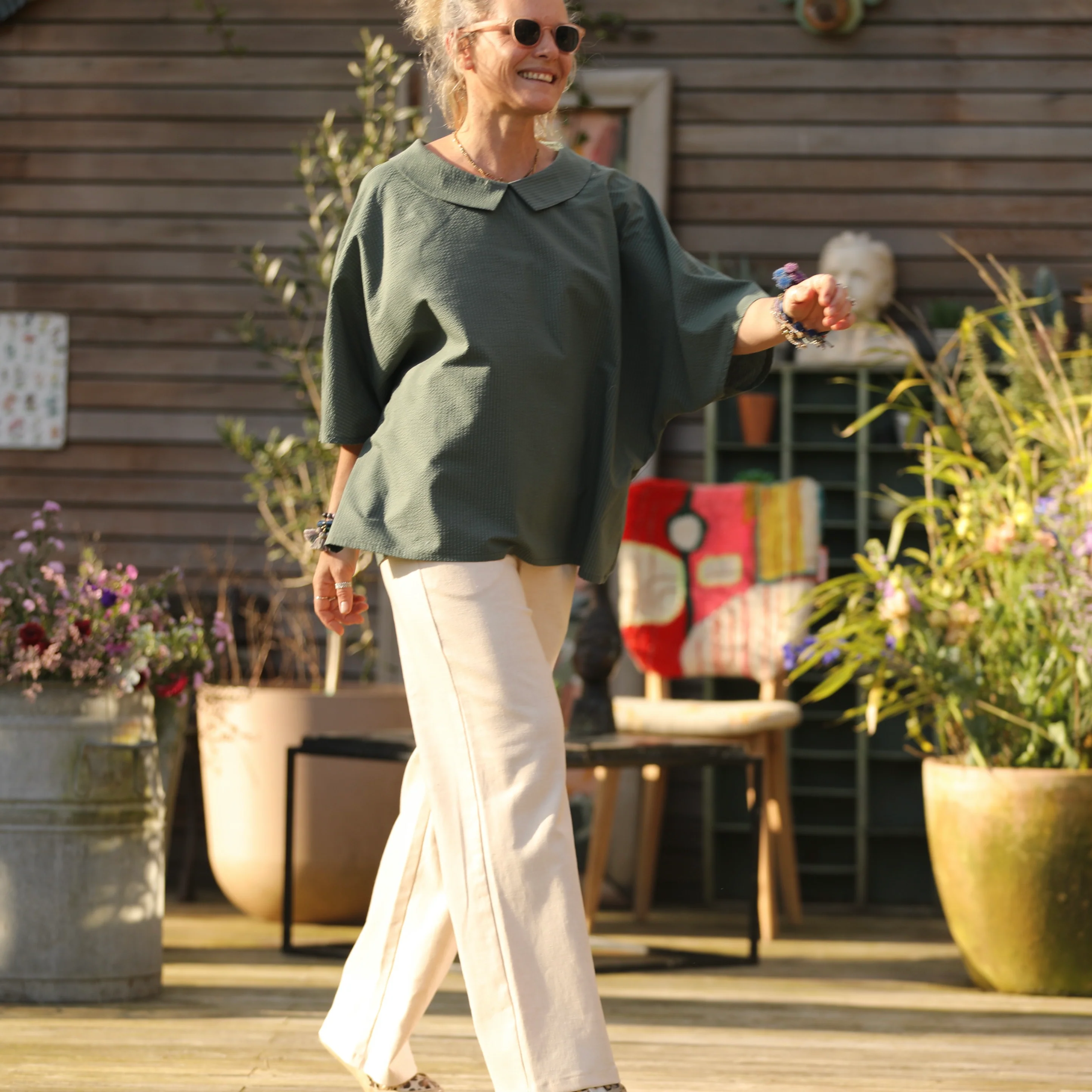 Blouse Myriem - seersucker vert cactus - Image 5