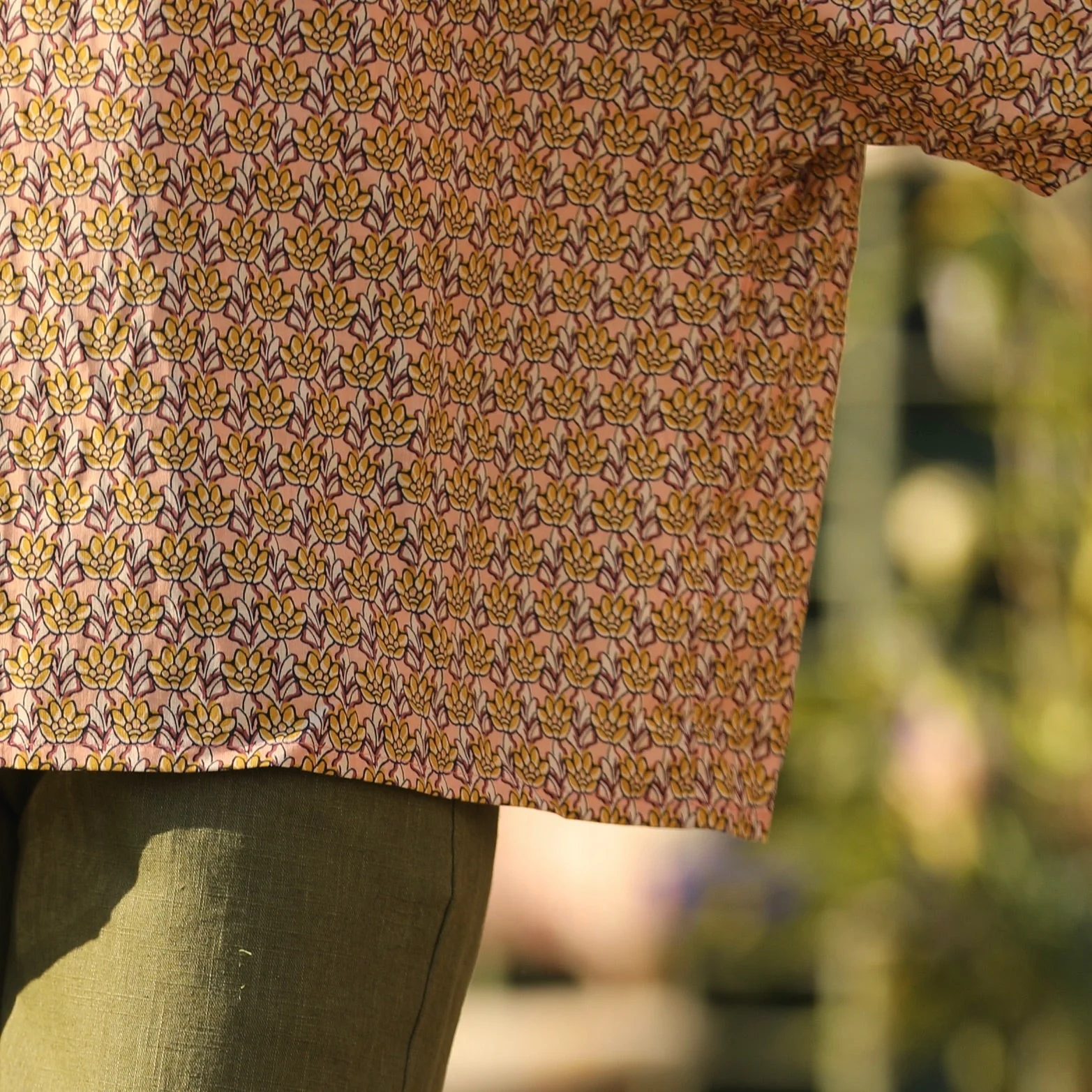 Blouse Myriem - voile de coton fleuri ocré - Image 5