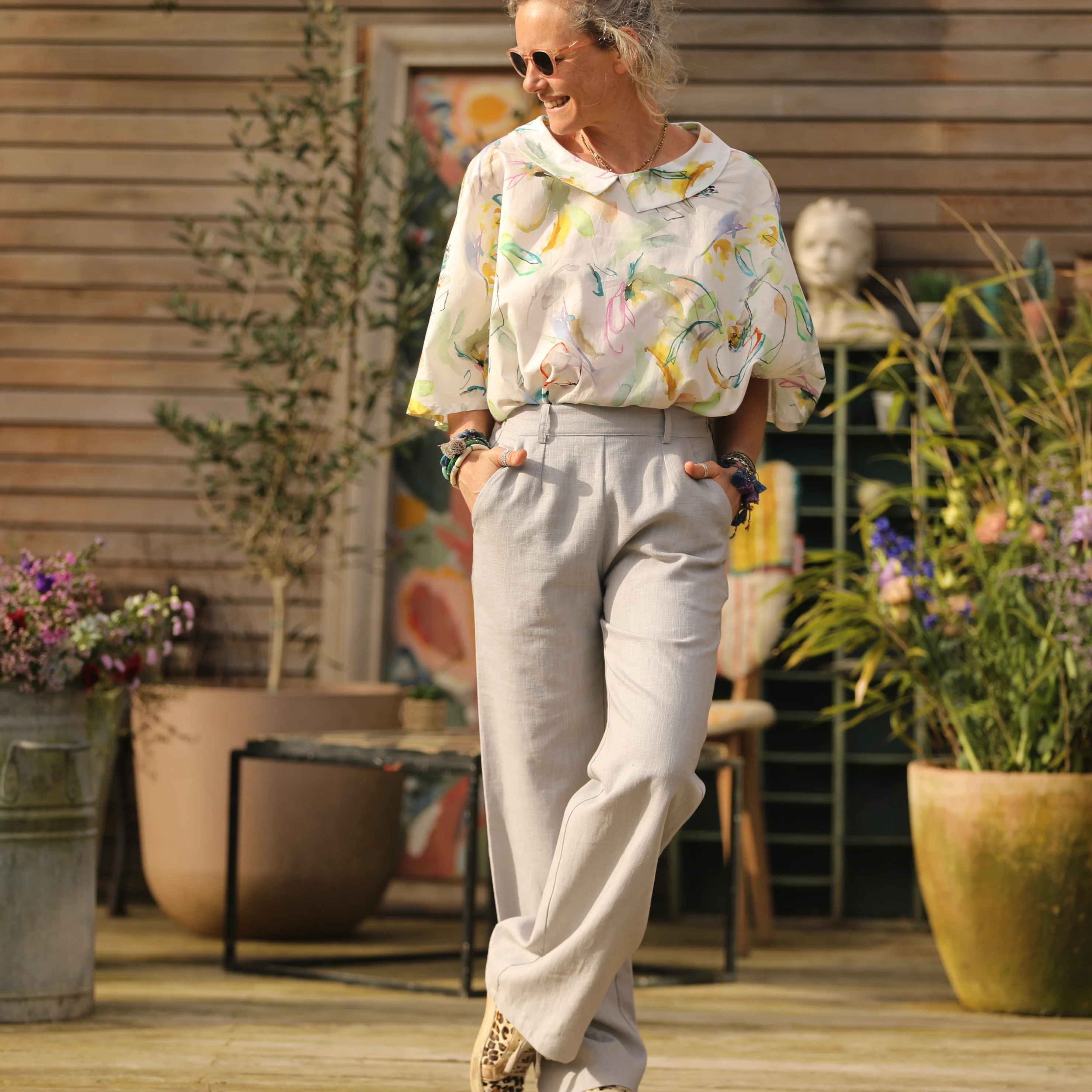 Blouse Myriem - voile de coton tableau fleuri - Image 5