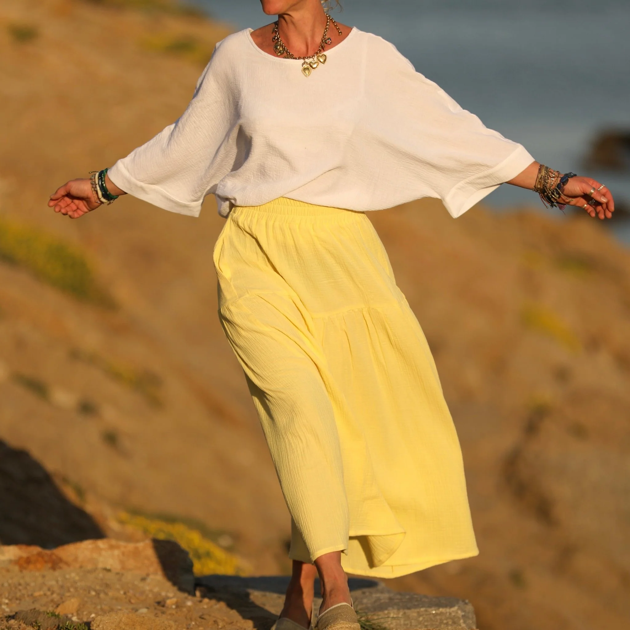Blouse Nao - double gaze de coton blanche - Image 2