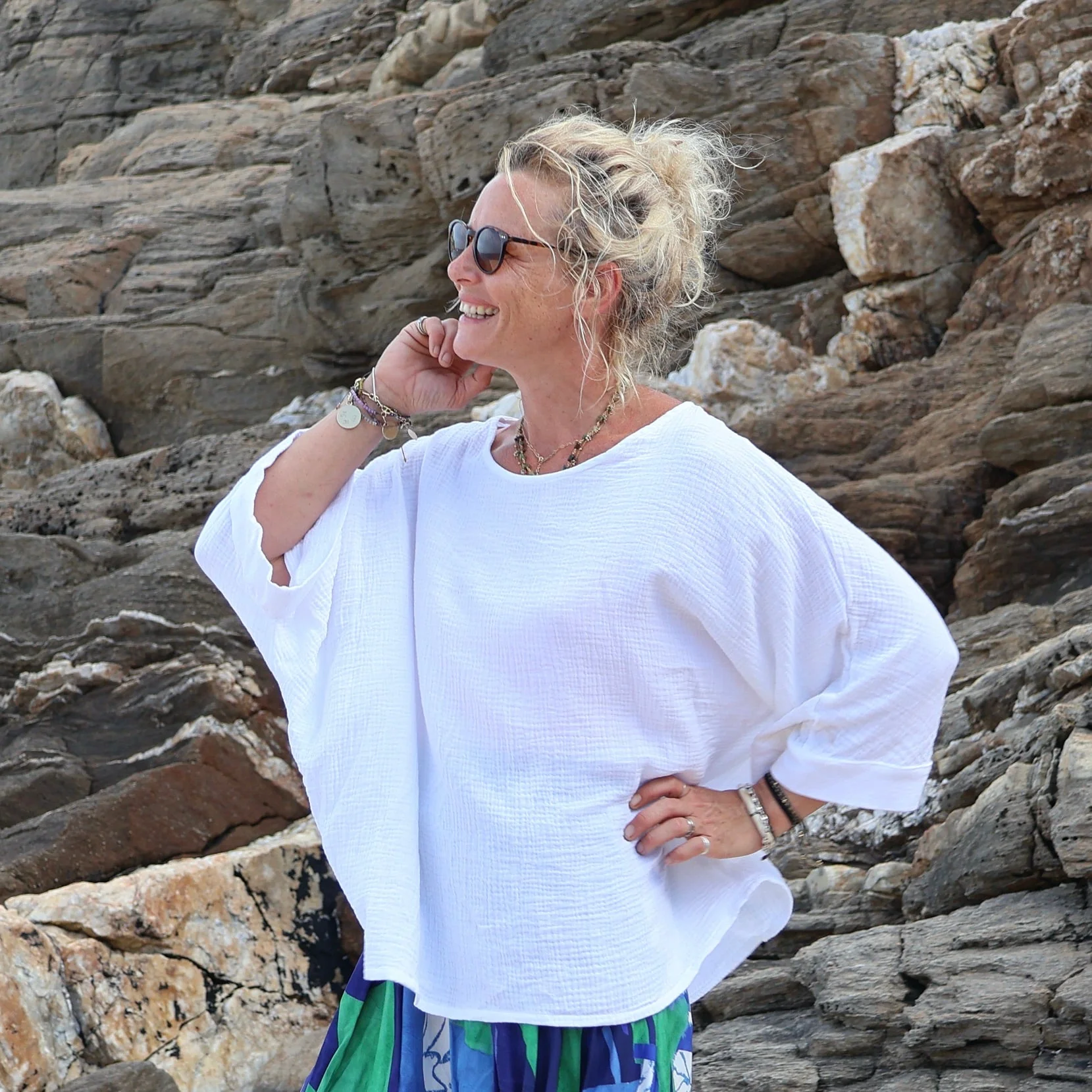Blouse Nao - double gaze de coton blanche - Image 4