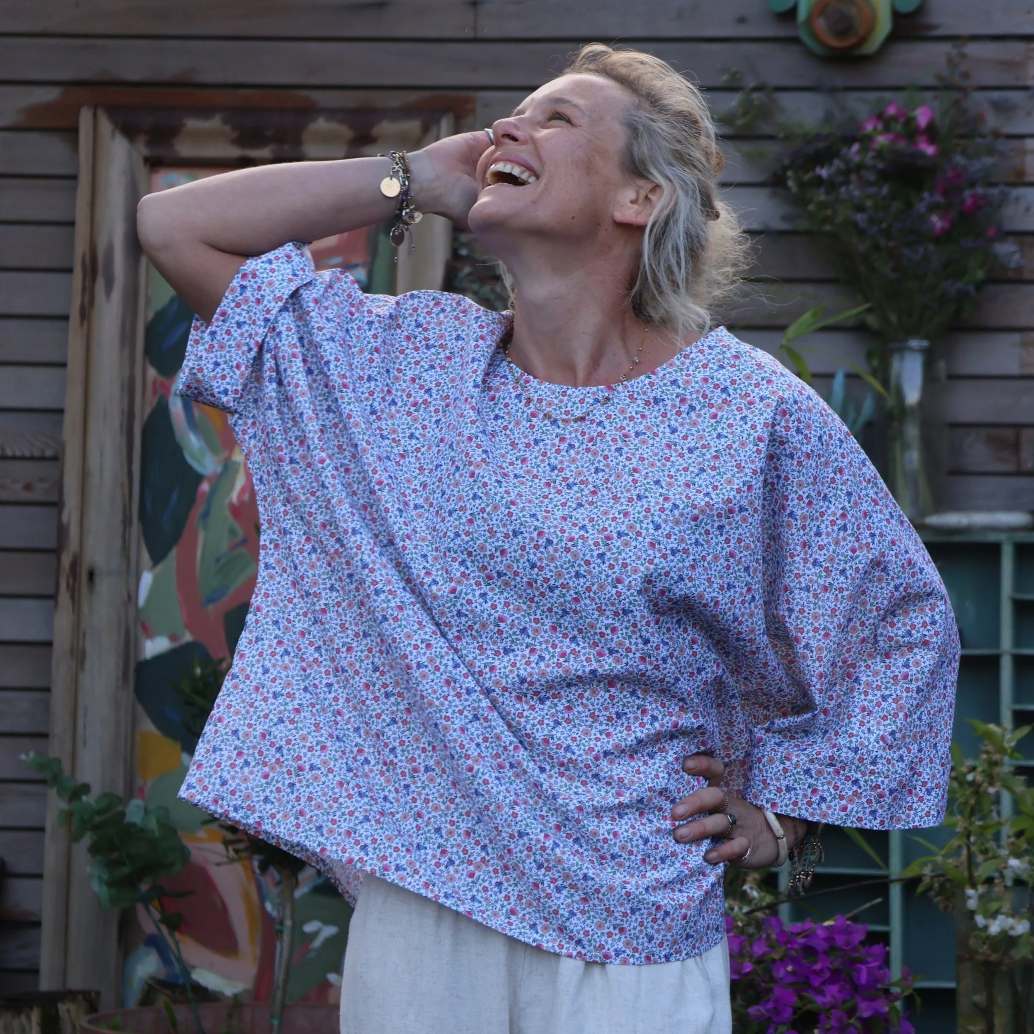Blouse Nao en coton imprimé crocus - Image 5