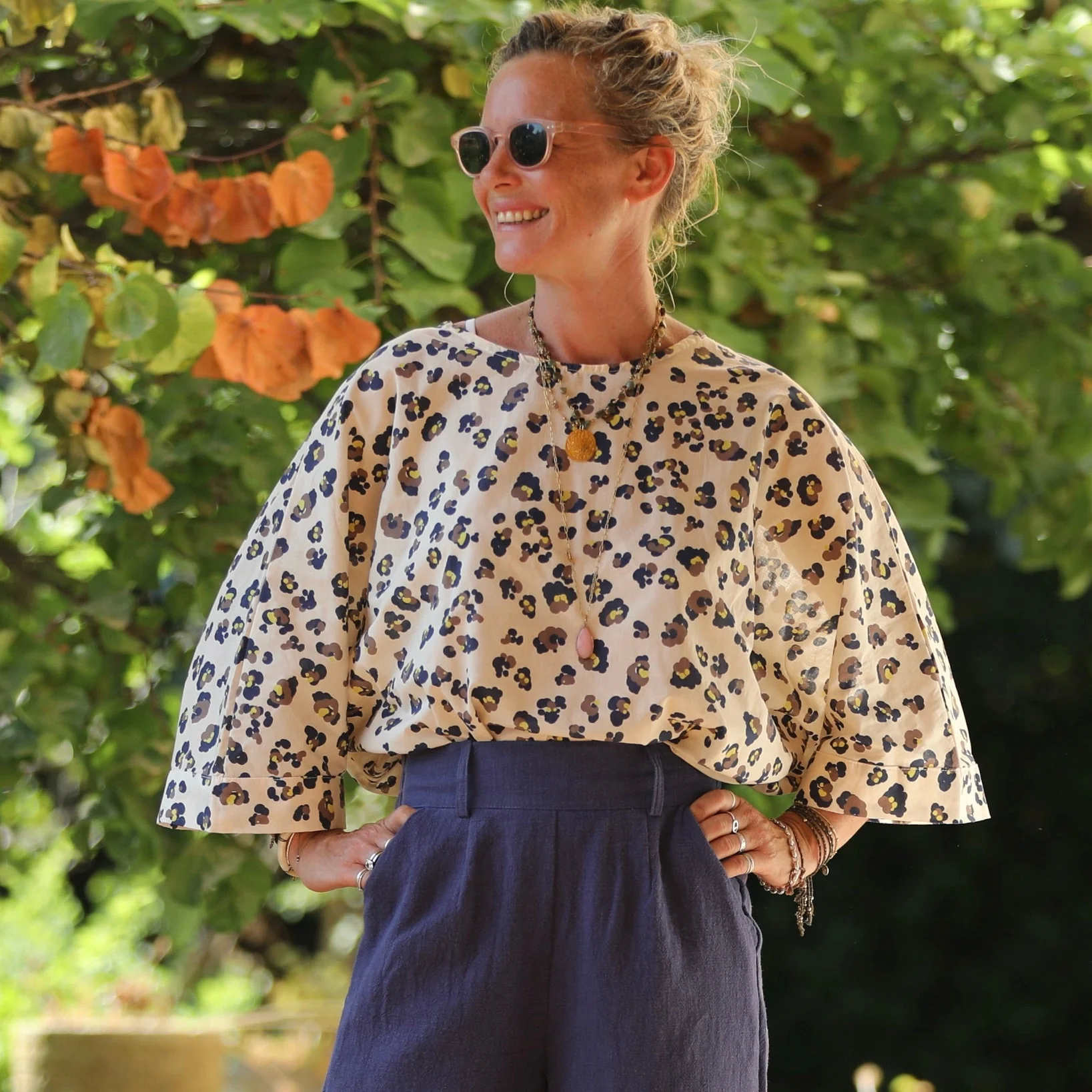 Blouse Nao - Voile de coton léo et sa touche fluo - Image 8
