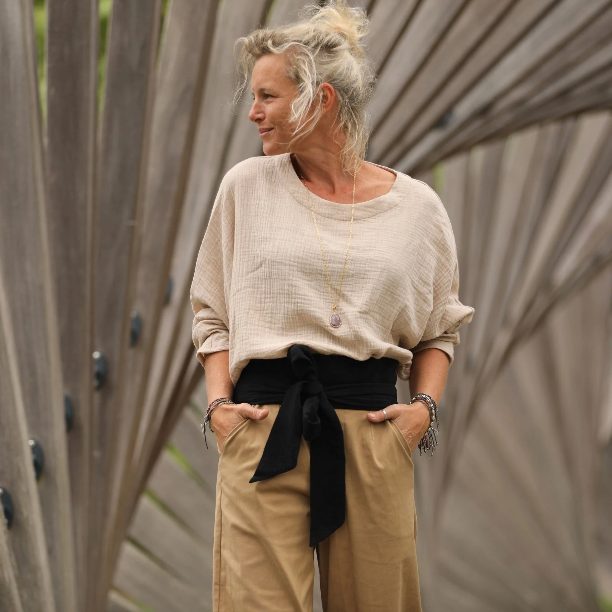 Blouse Naomie - double gaze de coton ficelle chiné - Image 4
