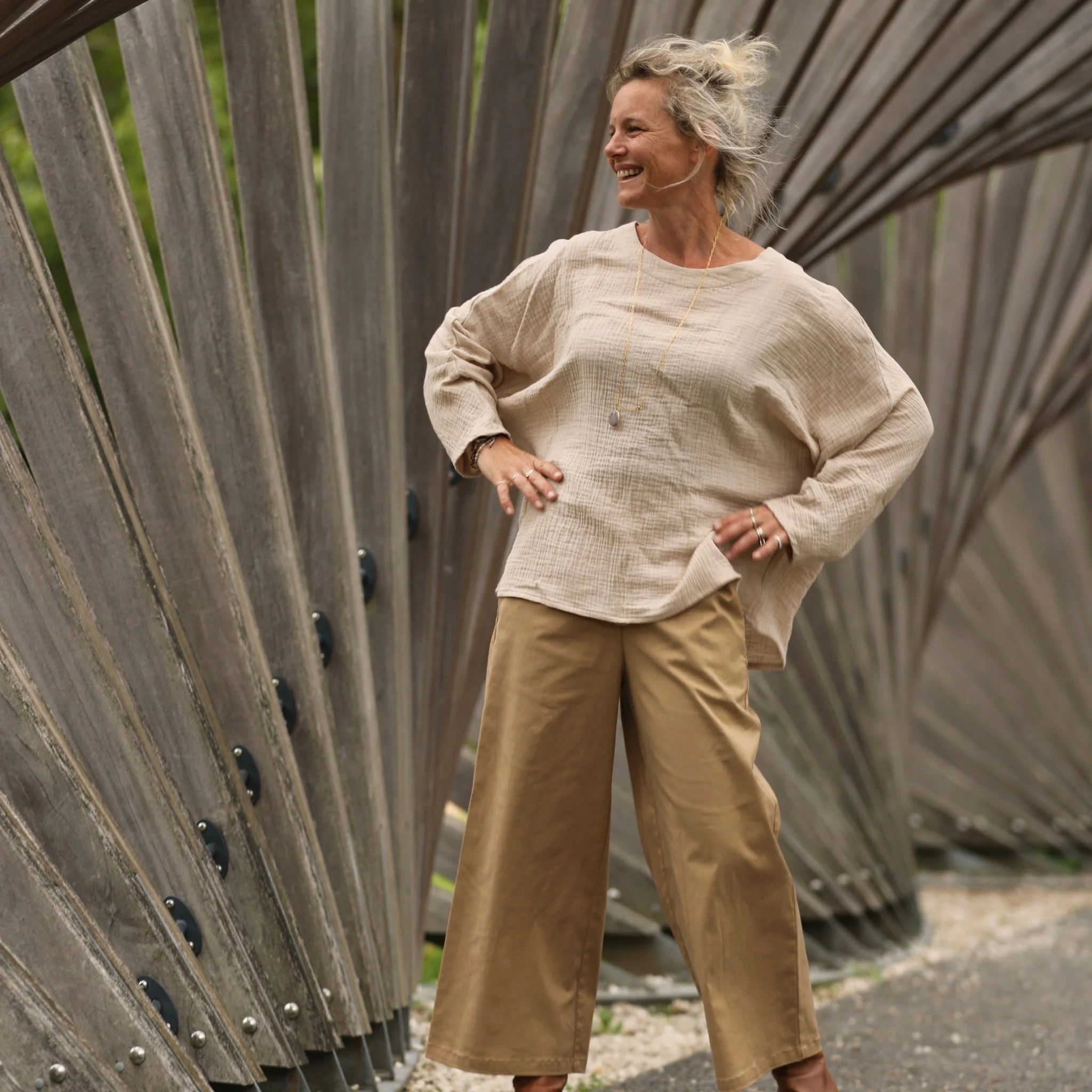 Blouse Naomie - double gaze de coton ficelle chiné - Image 6