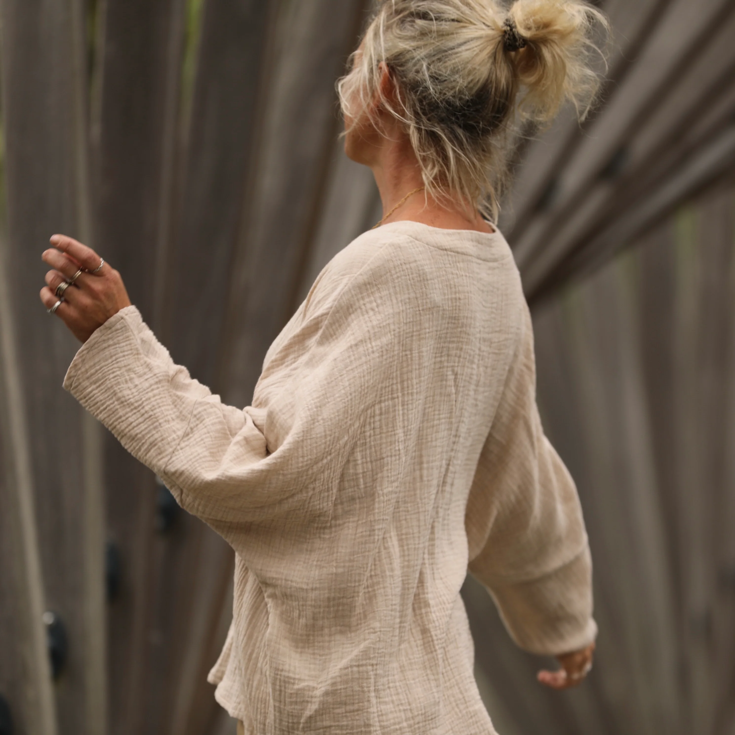 Blouse Naomie - double gaze de coton ficelle chiné - Image 7
