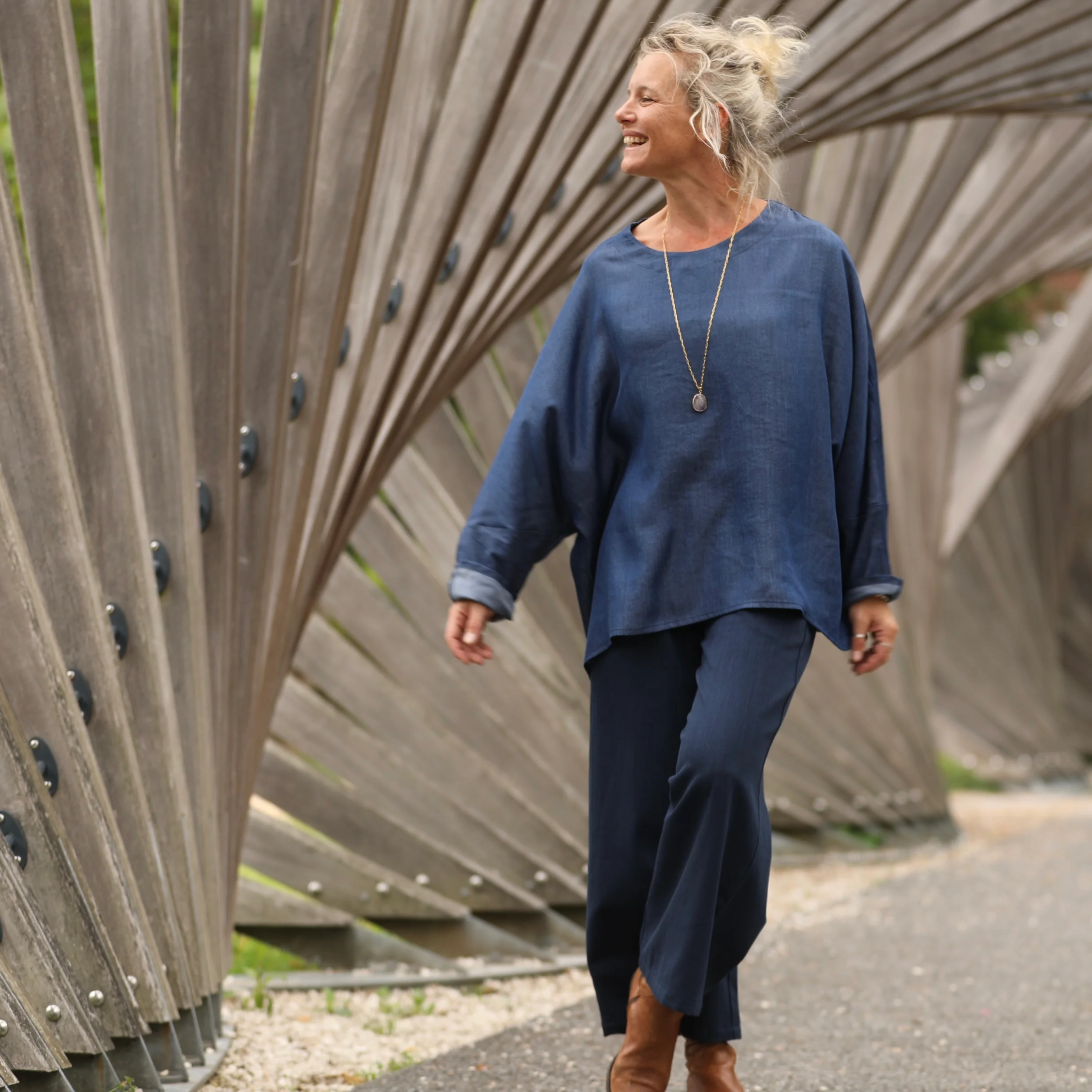 Blouse Naomie - lyocell bleu jean - Image 7