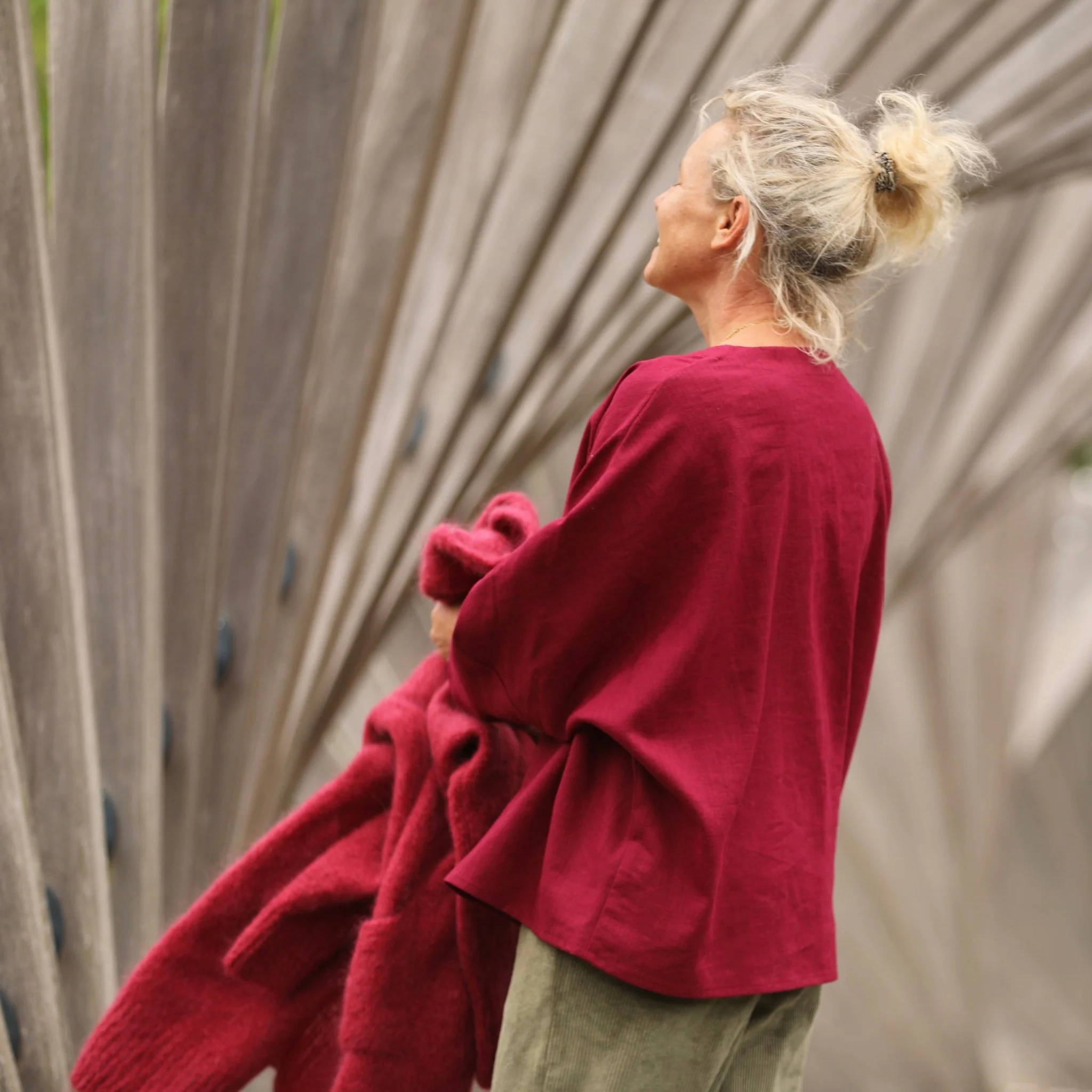 Blouse Naomie - lin grenat - Image 6