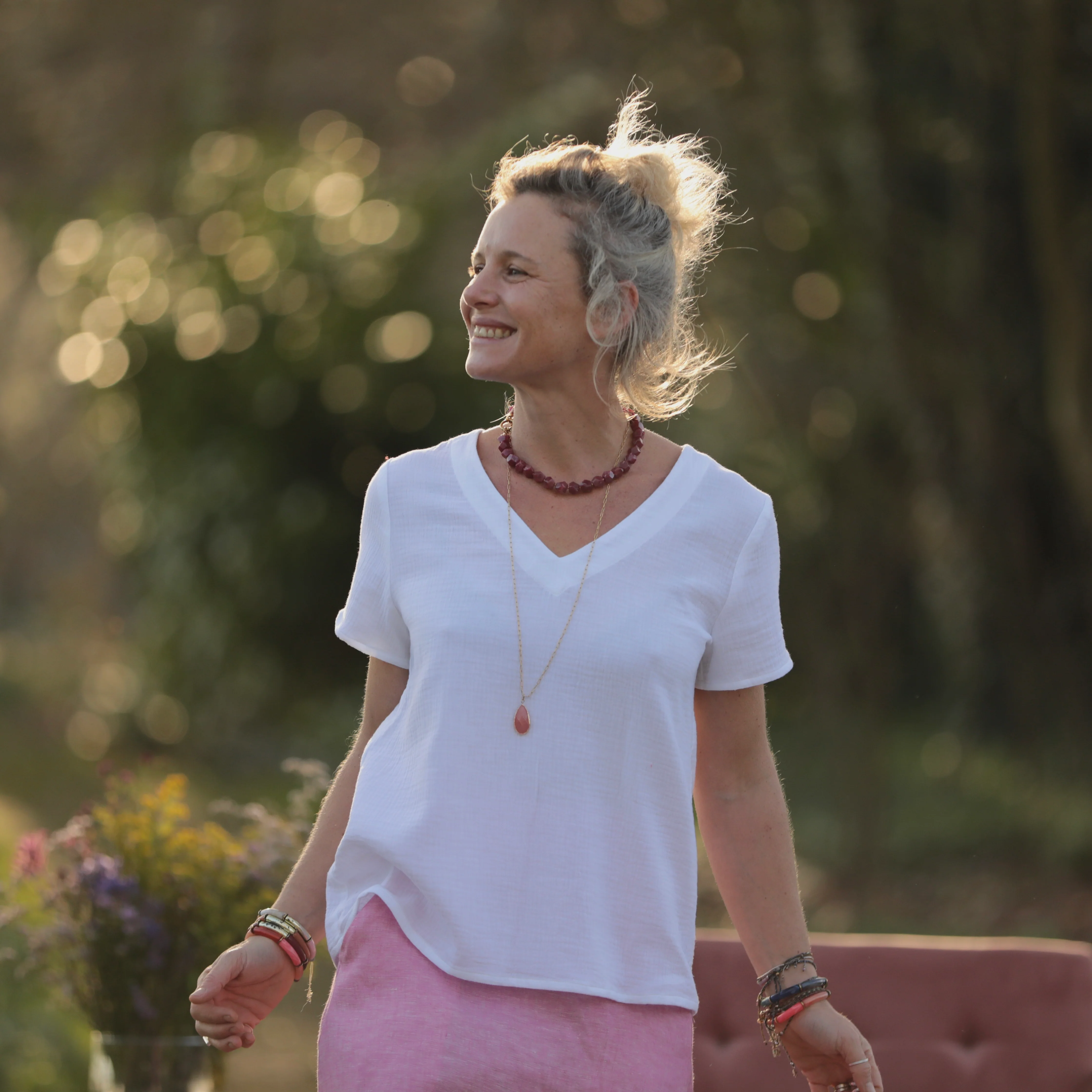 Blouse Nila - Double gaze de coton blanche - Image 11