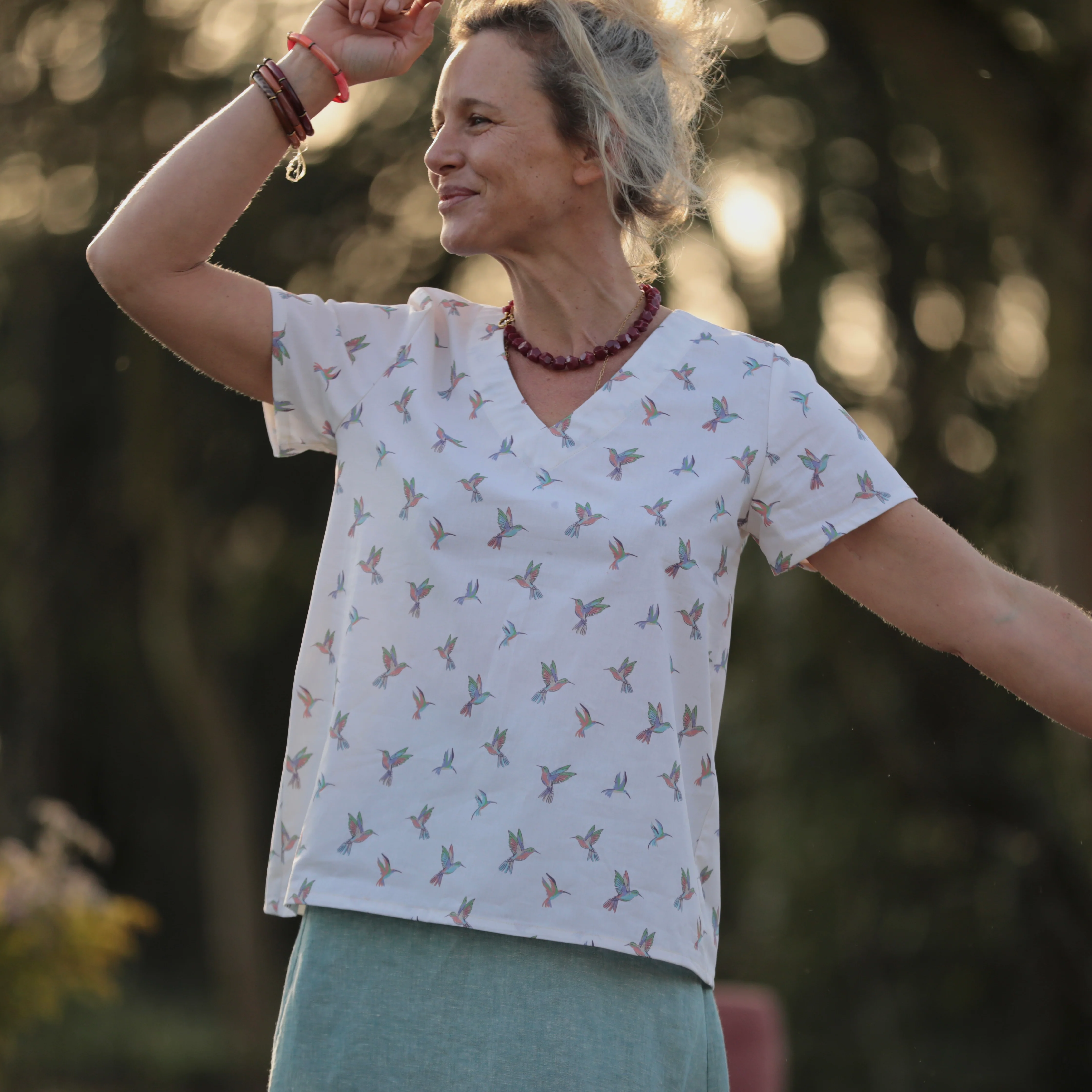 Blouse Nila - Voile de coton Colibris - Image 6