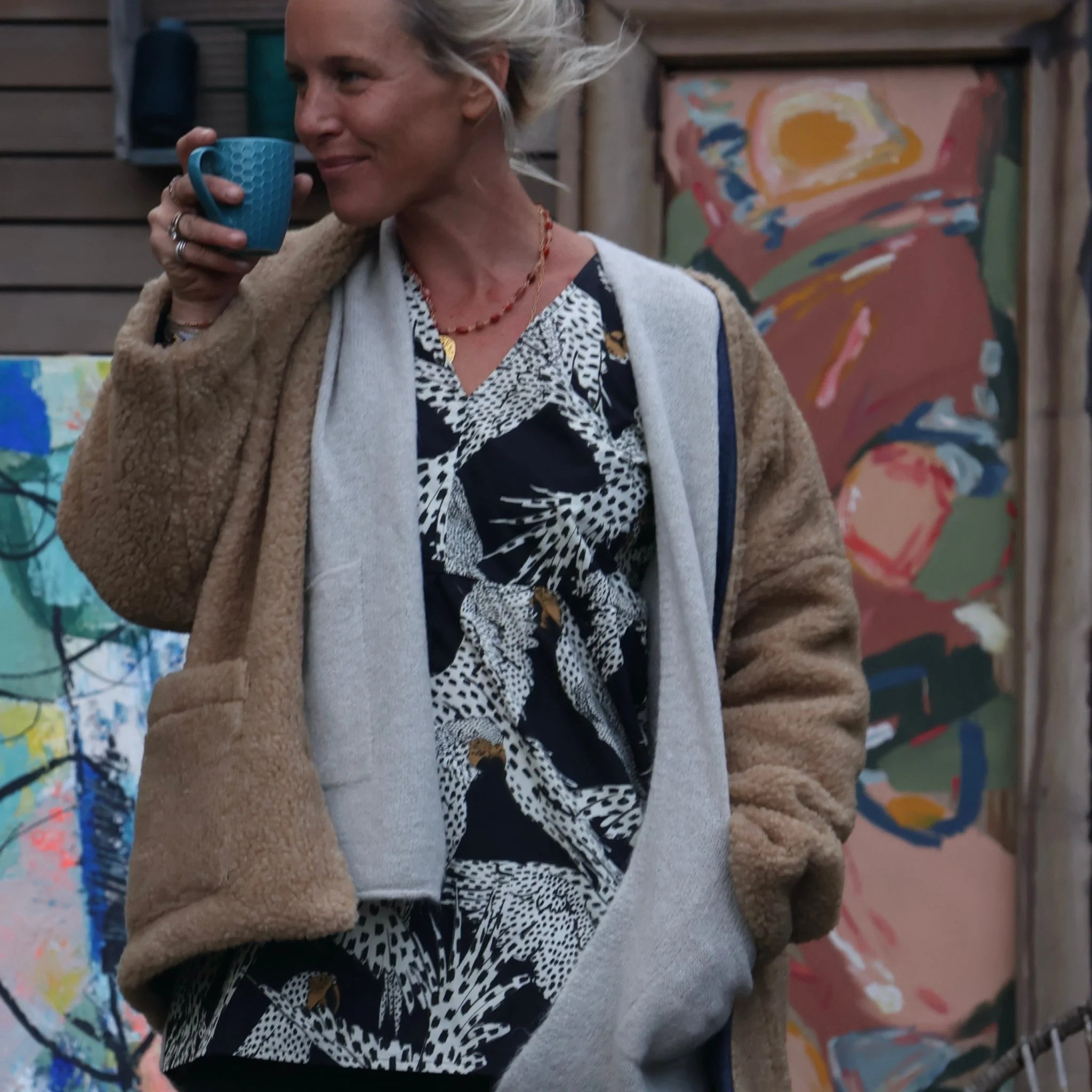 Blouse Noéline - popeline de coton oiseaux - Image 4