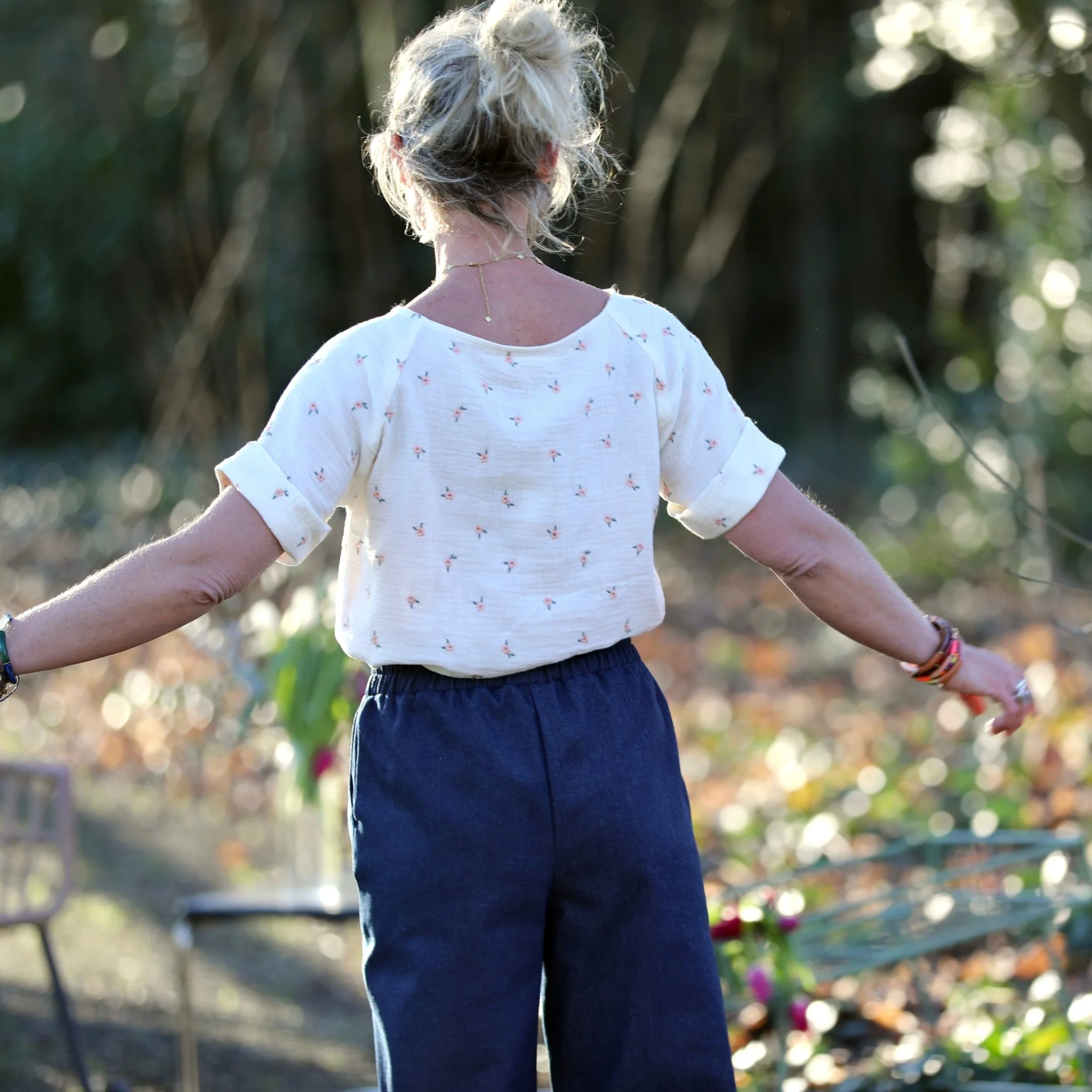 Blouse  Romy – Double gaze de coton blanc cassé primevère - Image 6