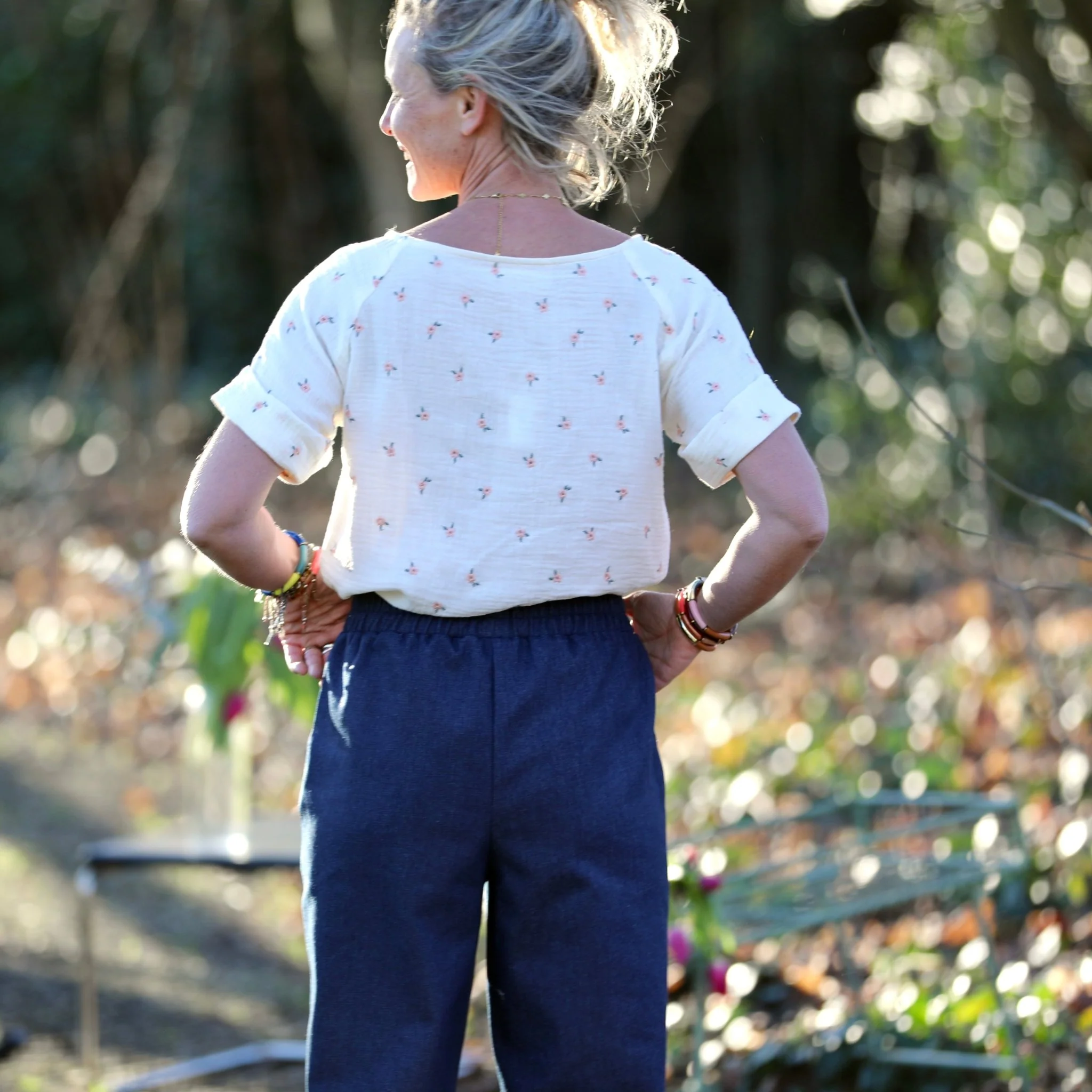 Blouse  Romy – Double gaze de coton blanc cassé primevère - Image 7