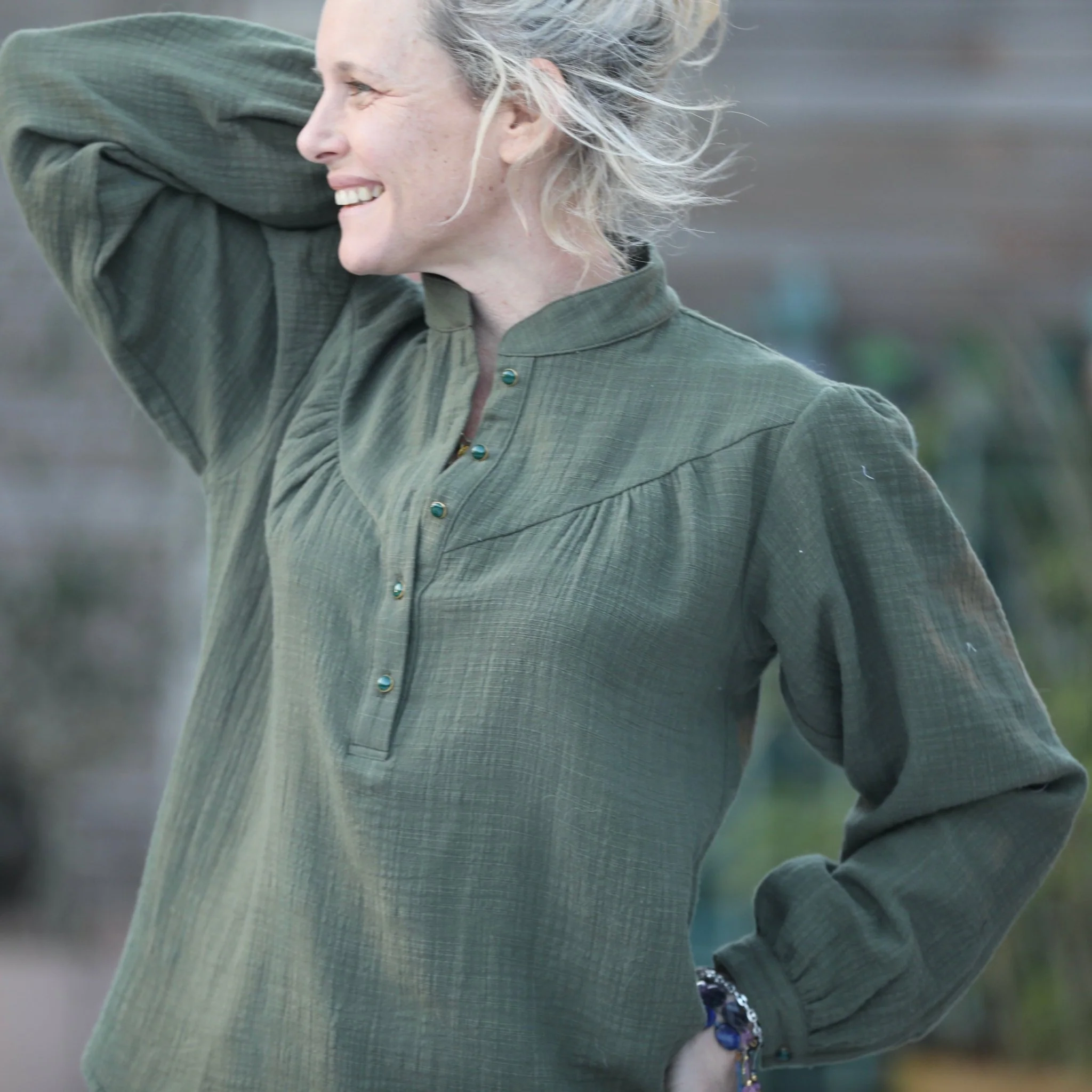 Blouse Thémis - armuré/double gaze kaki - Image 3