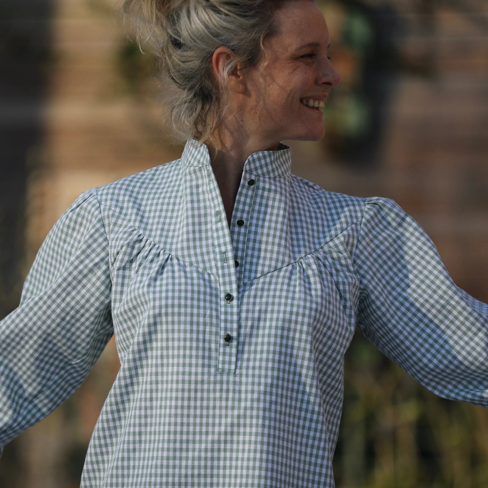 Blouse Thémis - vichy vert menthe