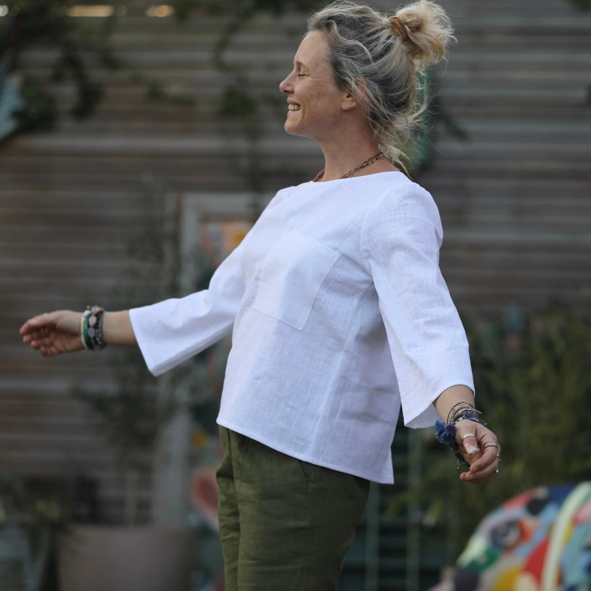 Blouse Toscane - lin blanc - Image 4