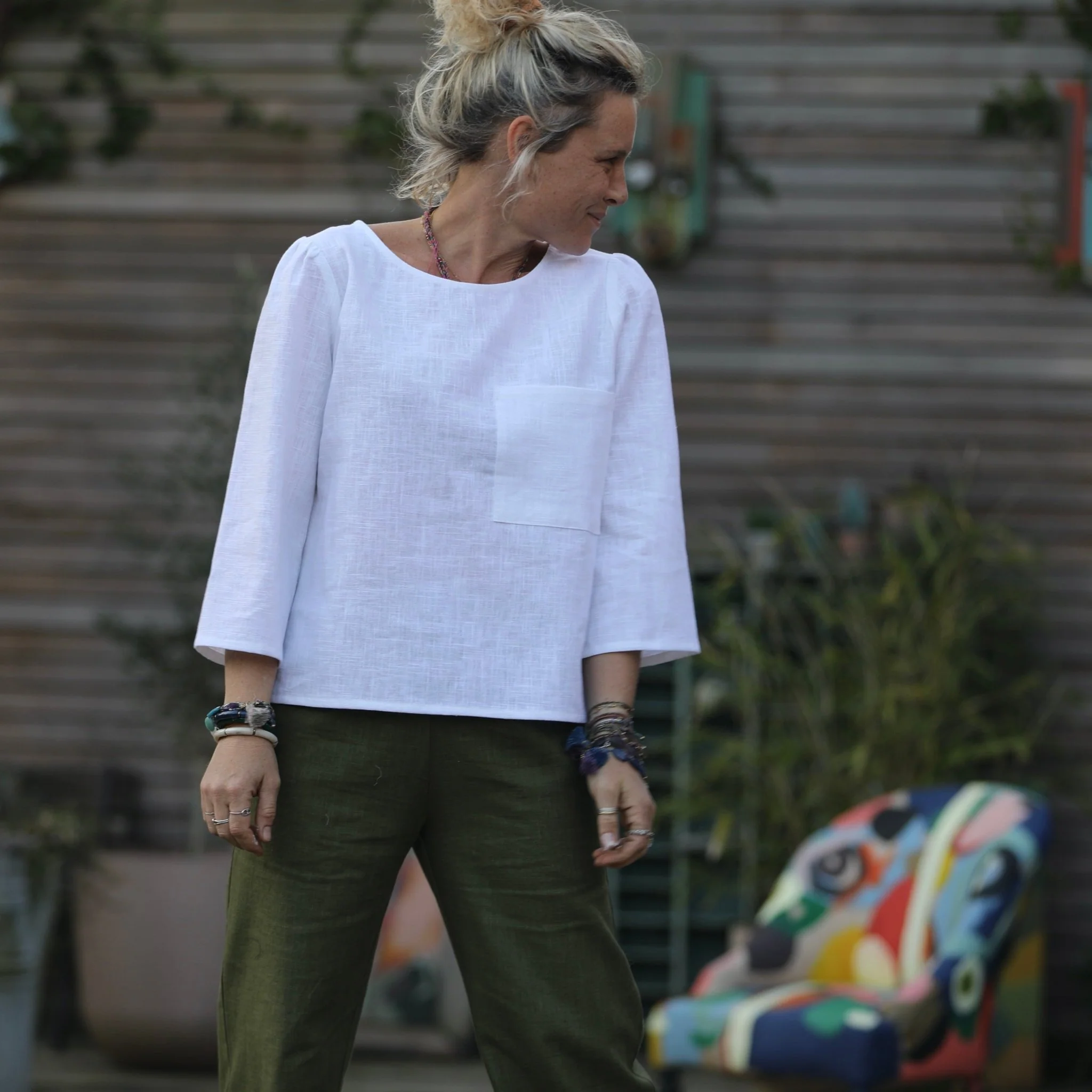 Blouse Toscane - lin blanc - Image 5