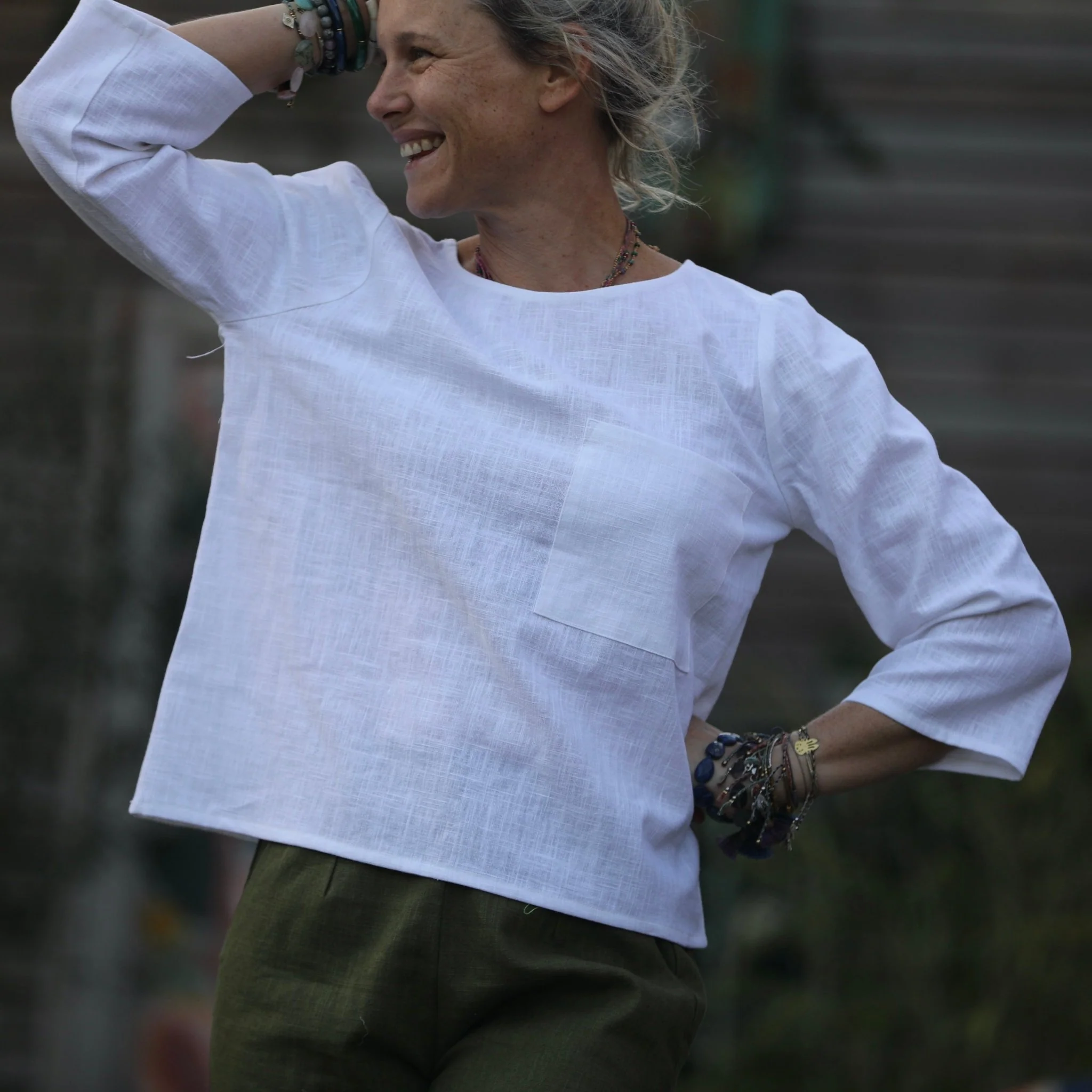 Blouse Toscane - lin blanc - Image 7