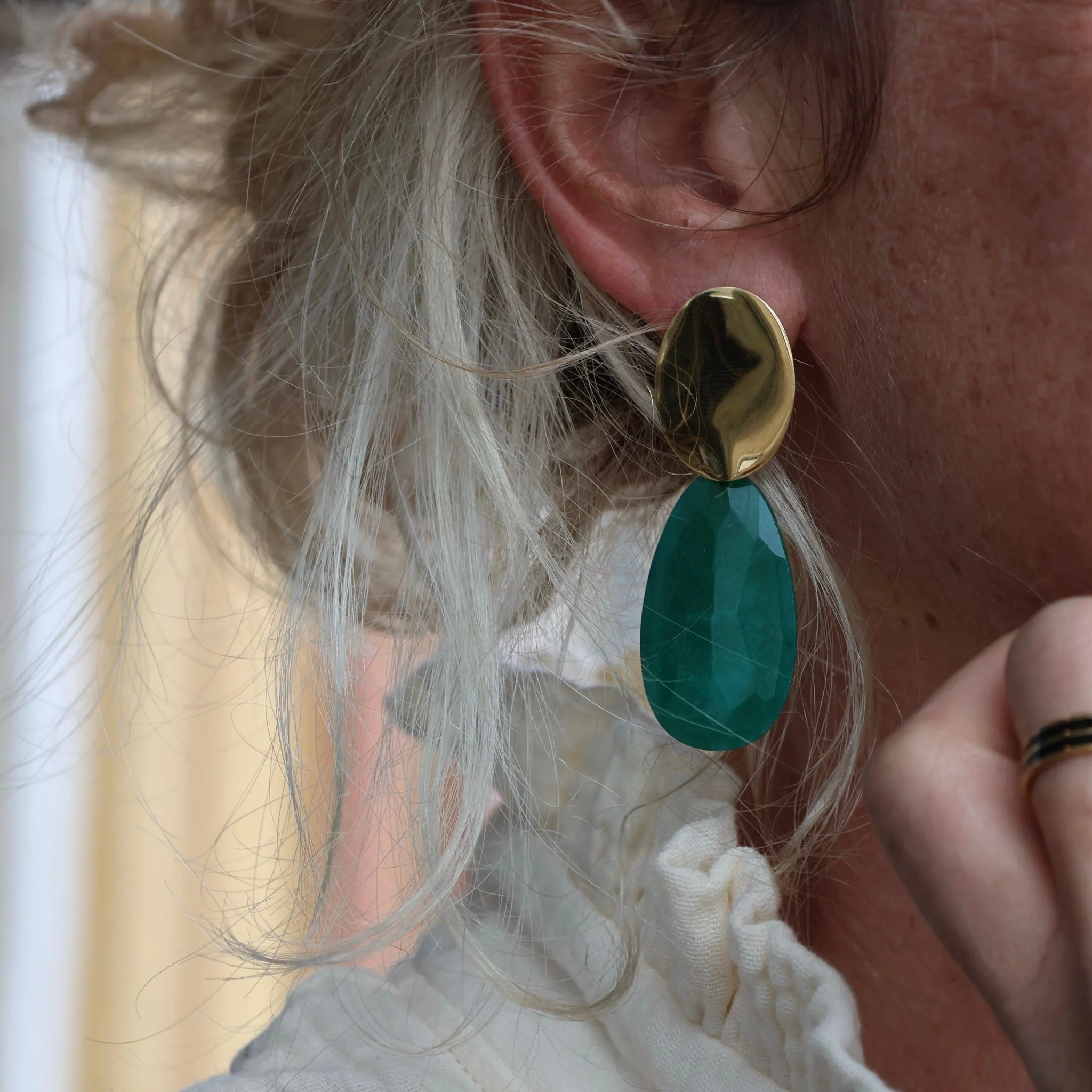 Boucles d'oreilles Dune Aventurine verte - Image 3