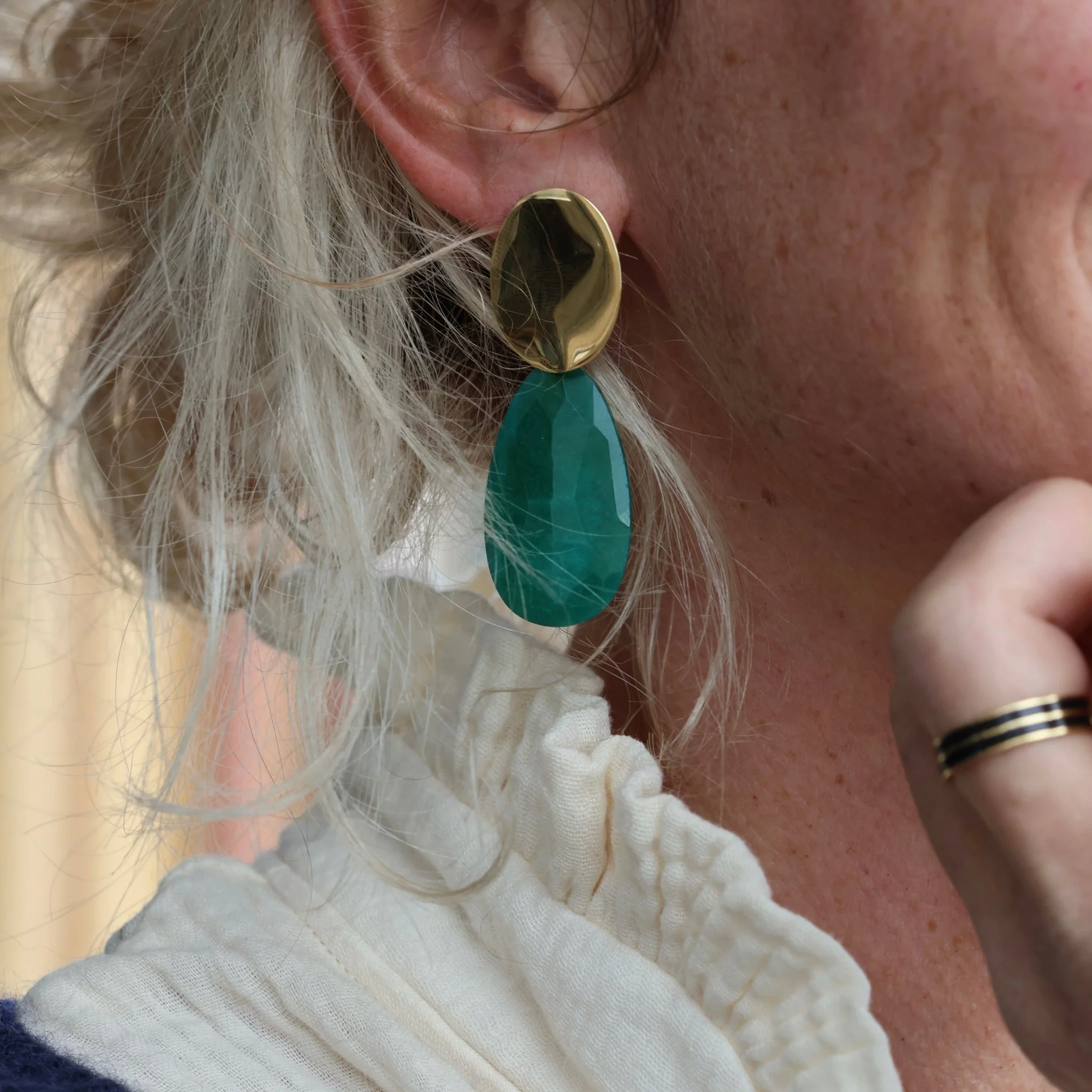 Boucles d'oreilles Dune Aventurine verte - Image 4