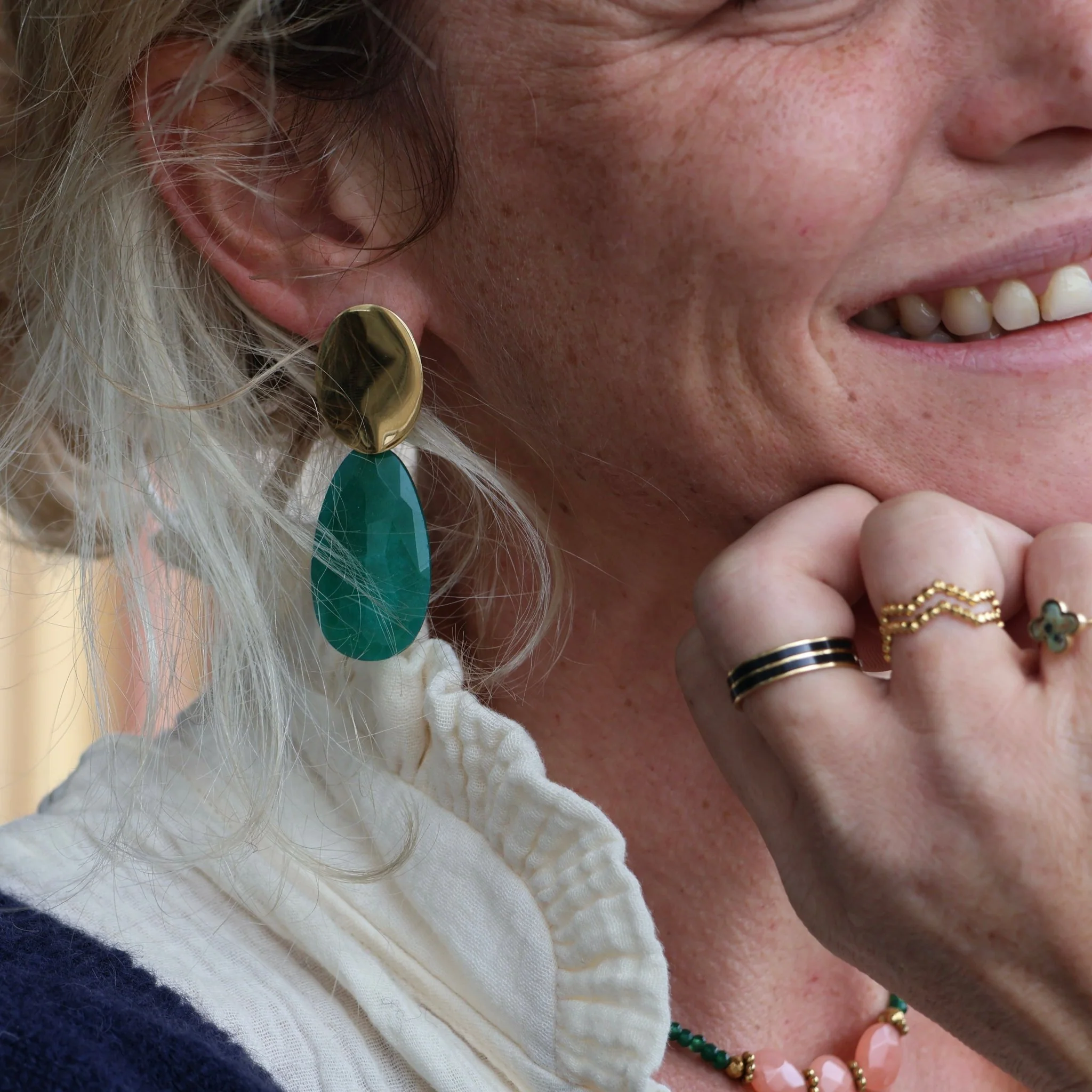 Boucles d'oreilles Dune Aventurine verte - Image 5