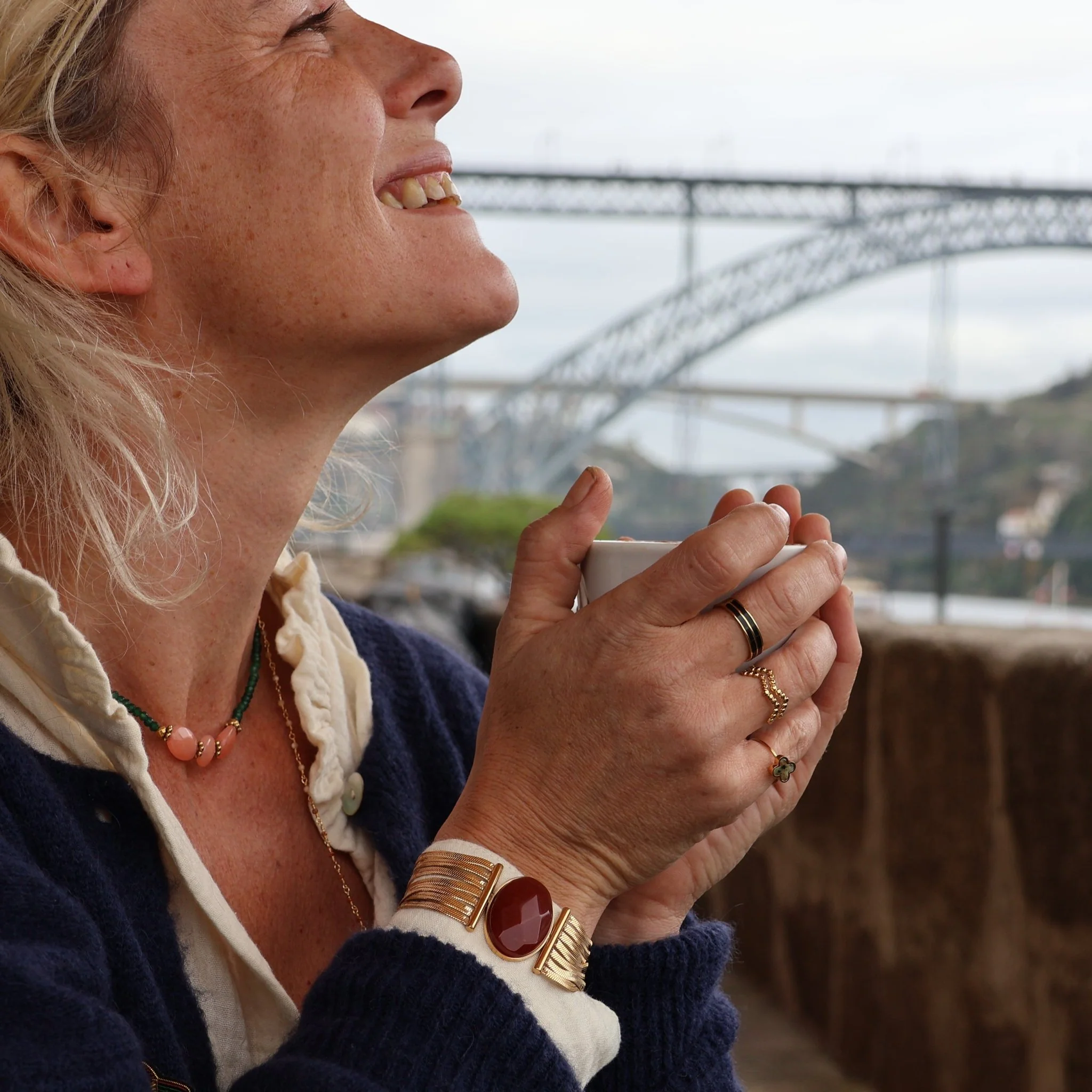 Bracelet Lotus Agathe terracotta - Image 6